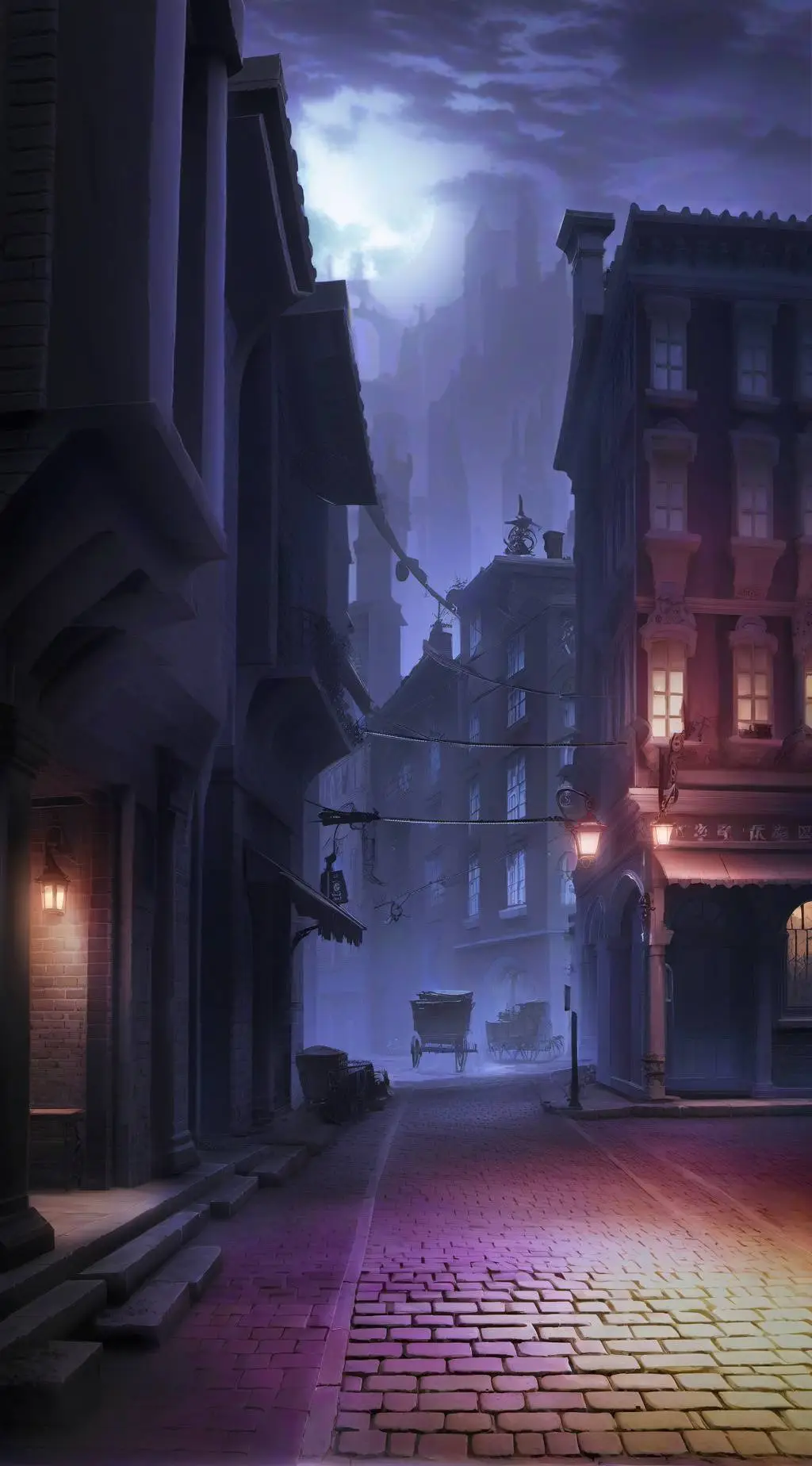 ai character: night light city background