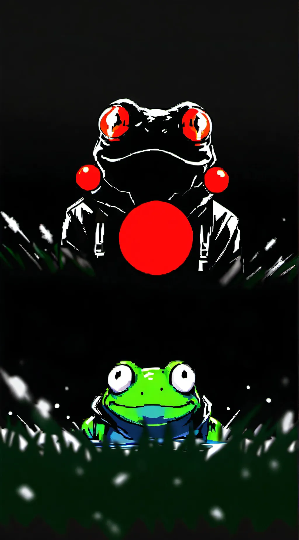 ai character: Mega frog  background