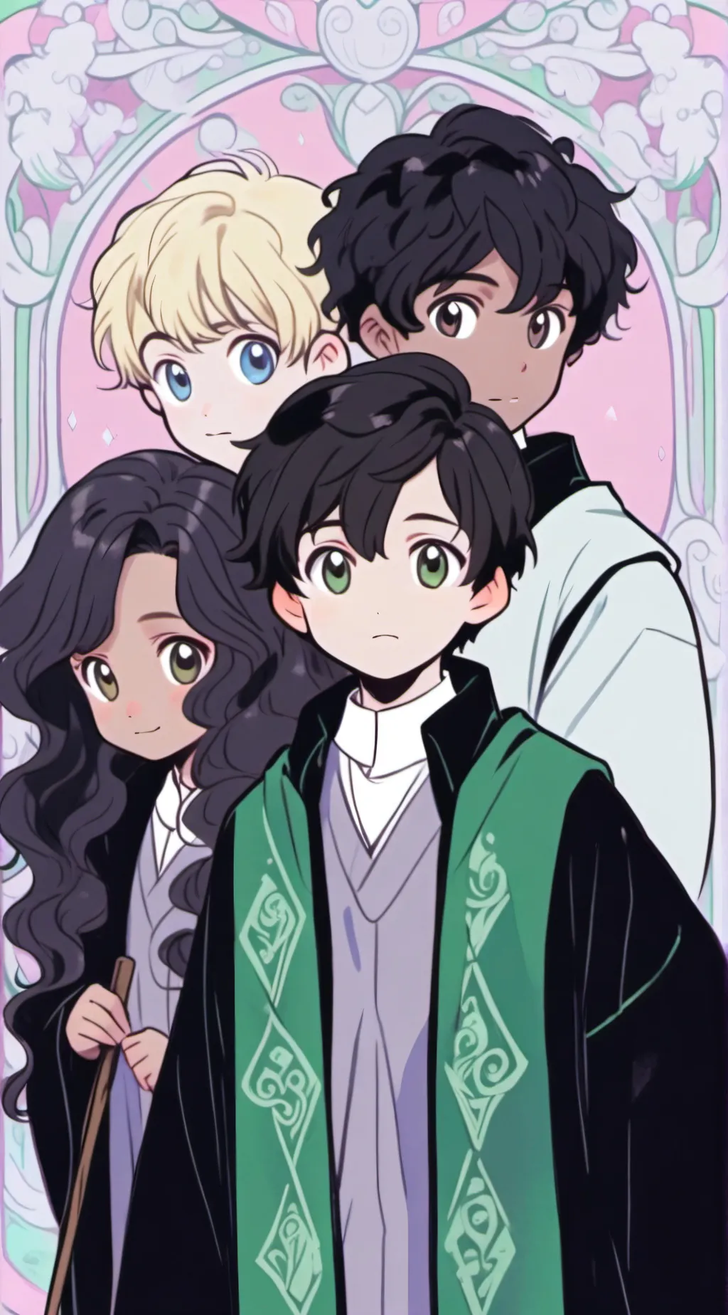 ai character: Slytherin gang💚 background