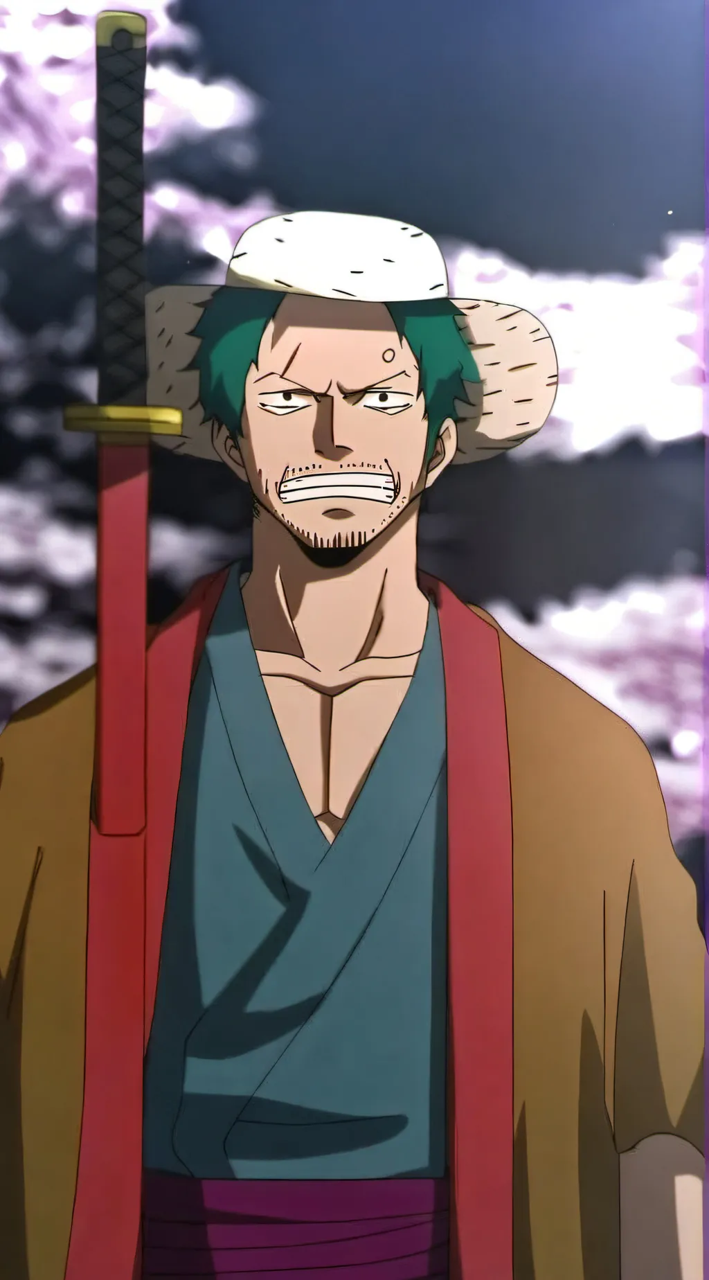 ai character: Zoro  background