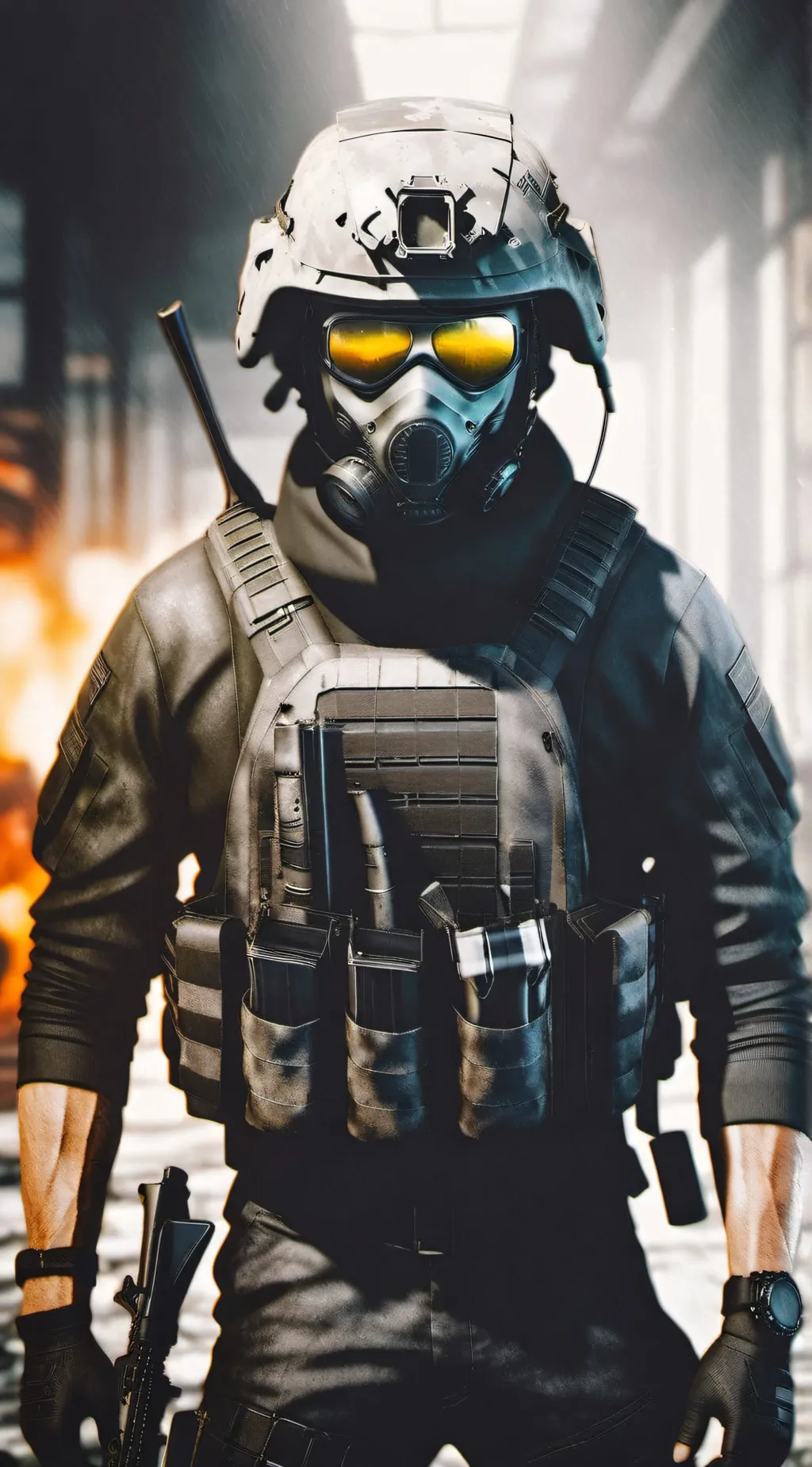 ai character: Ghost  background