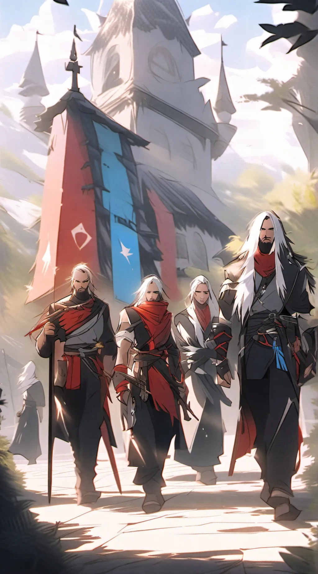 ai character: red vs blue background