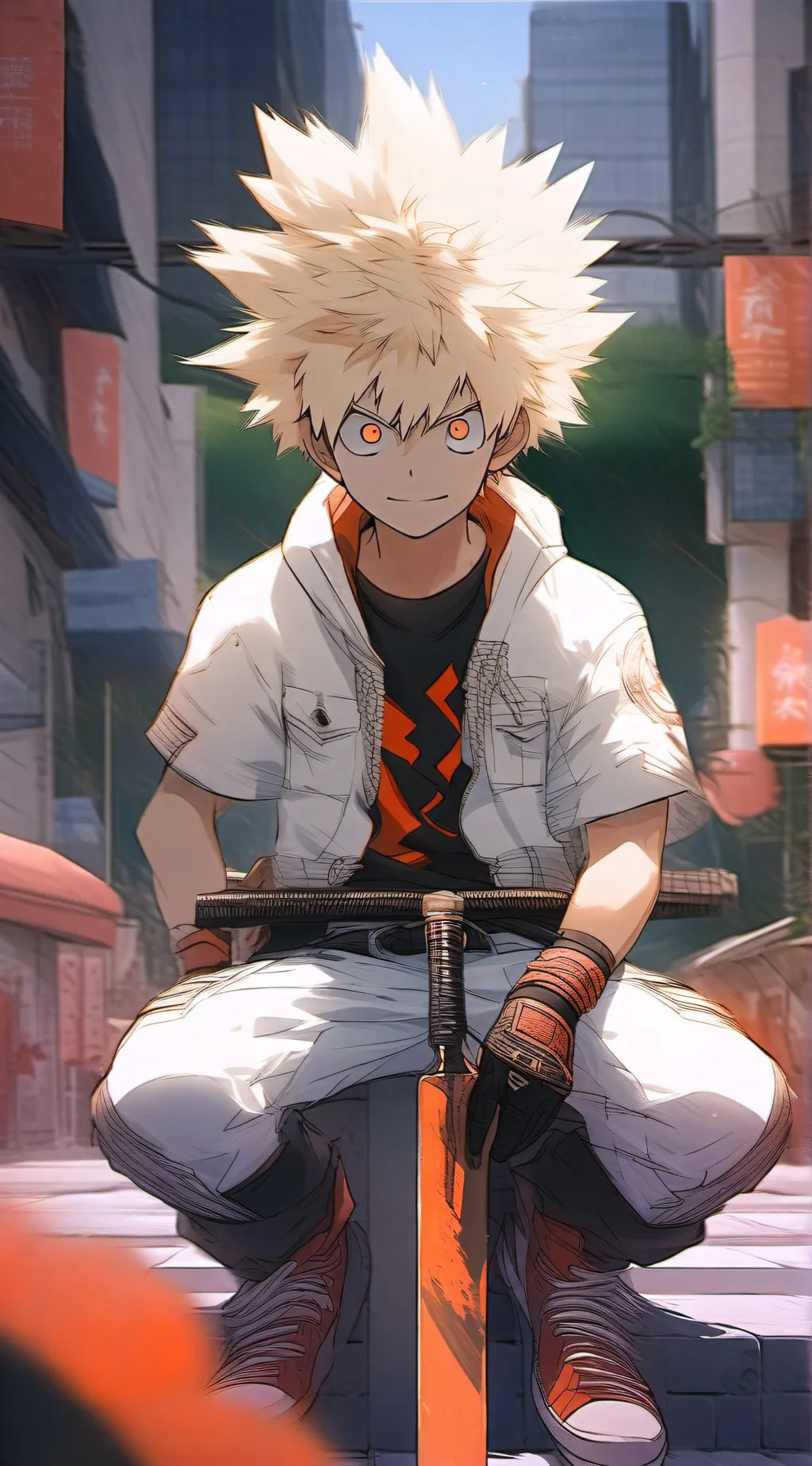 ai character: bakugo  background