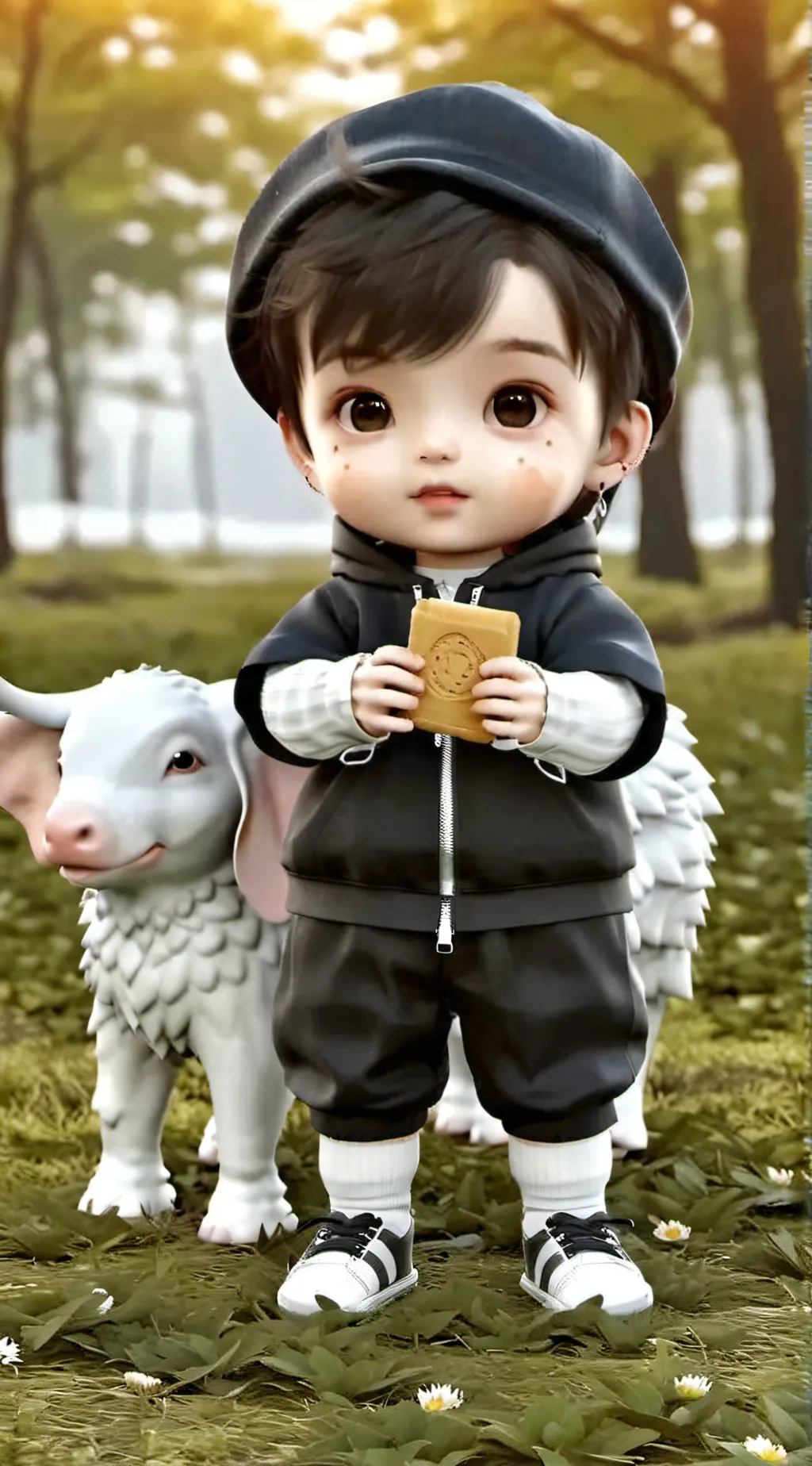 ai character: BLUEY  background