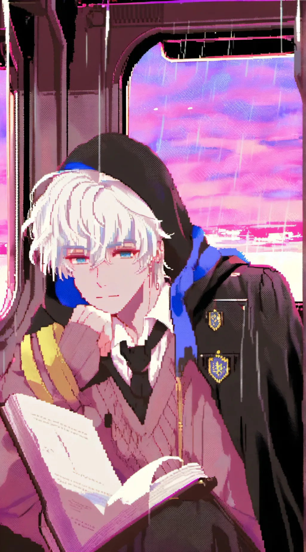 ai character: Blue/Hogwarts background