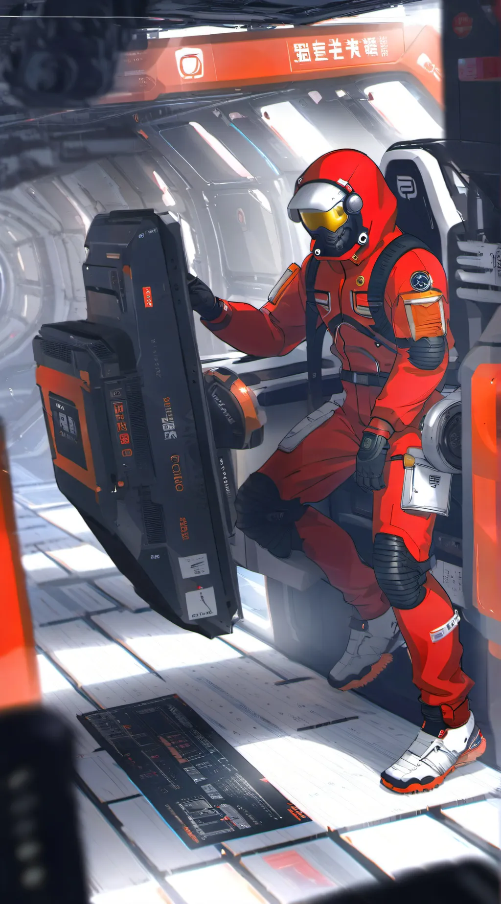 ai character: Red background