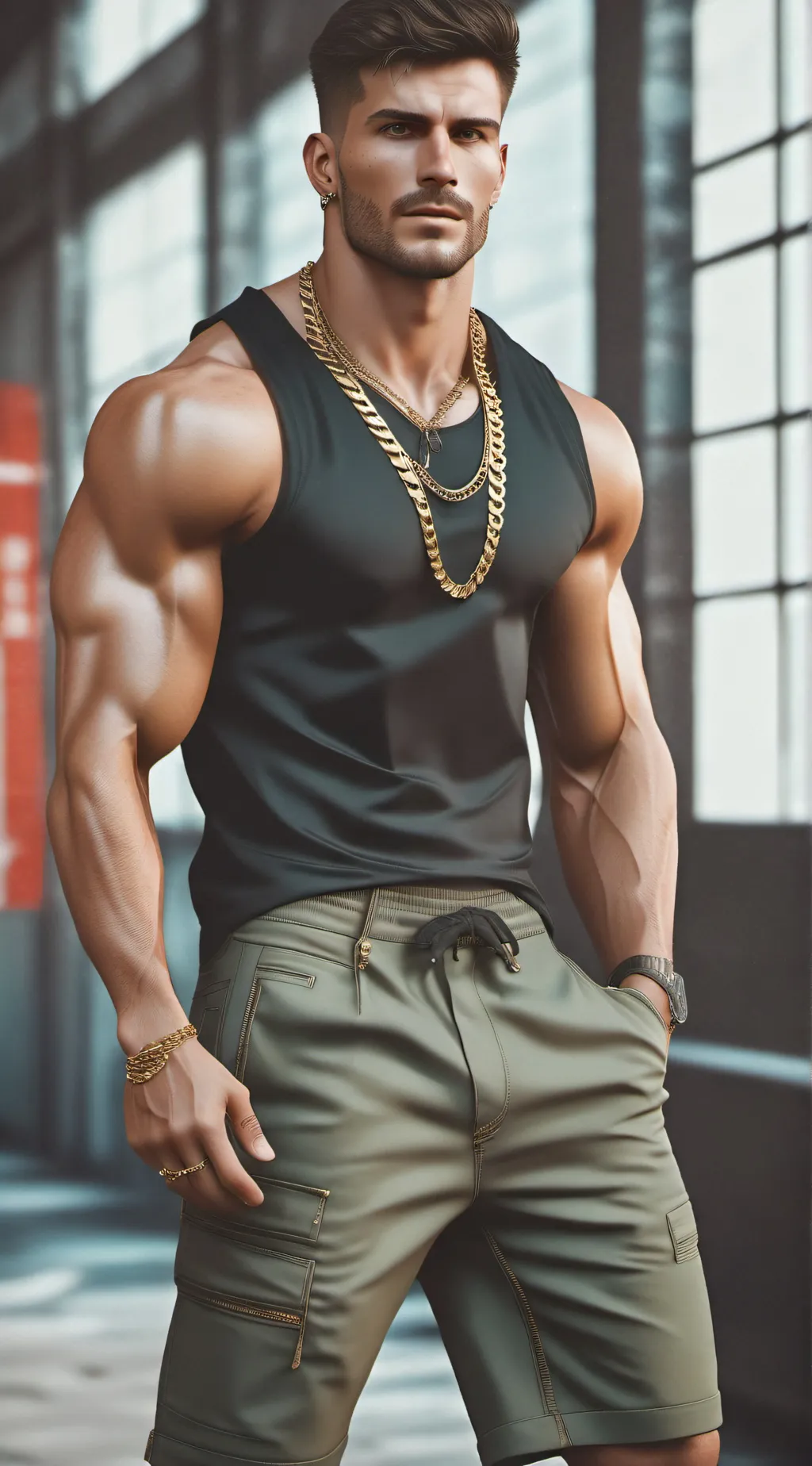 ai character: Gym crush background