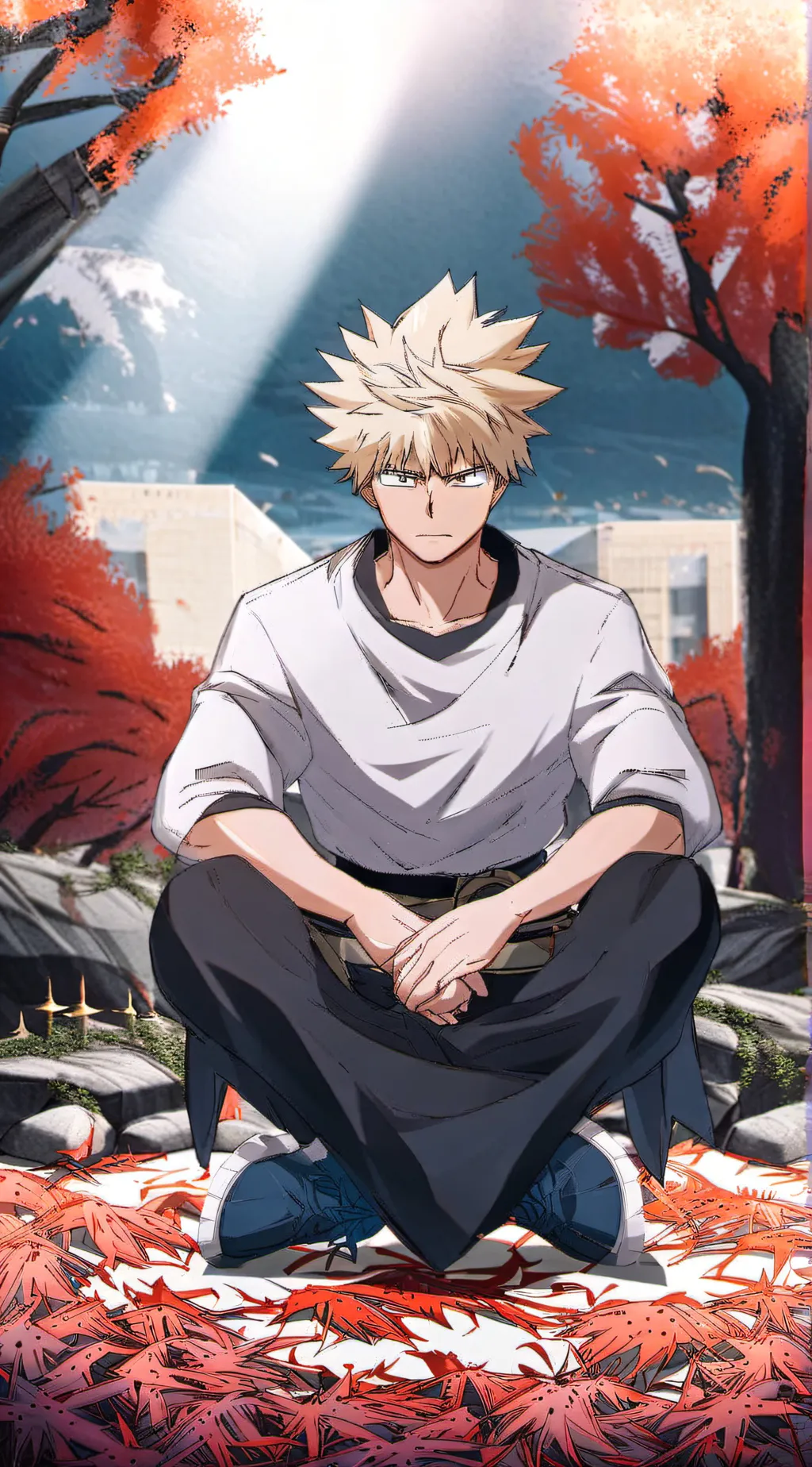 ai character: Katsuki Bakugo  background