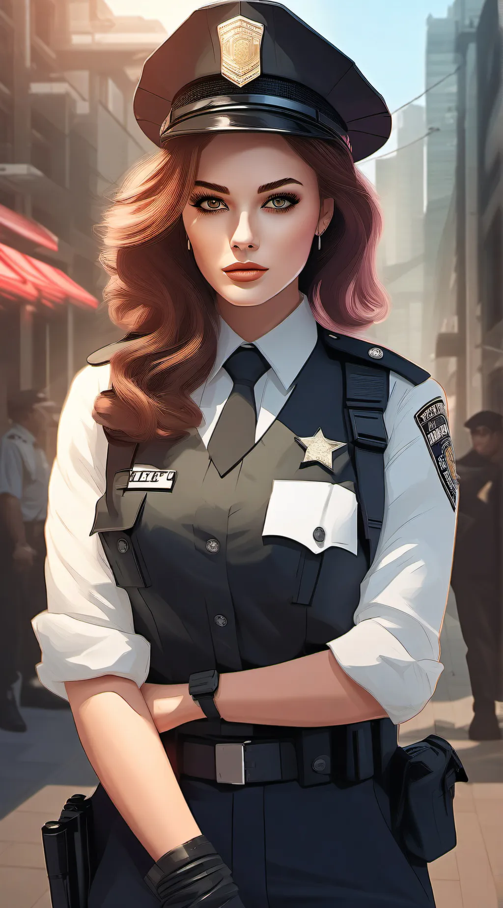 ai character: officer Mel  background
