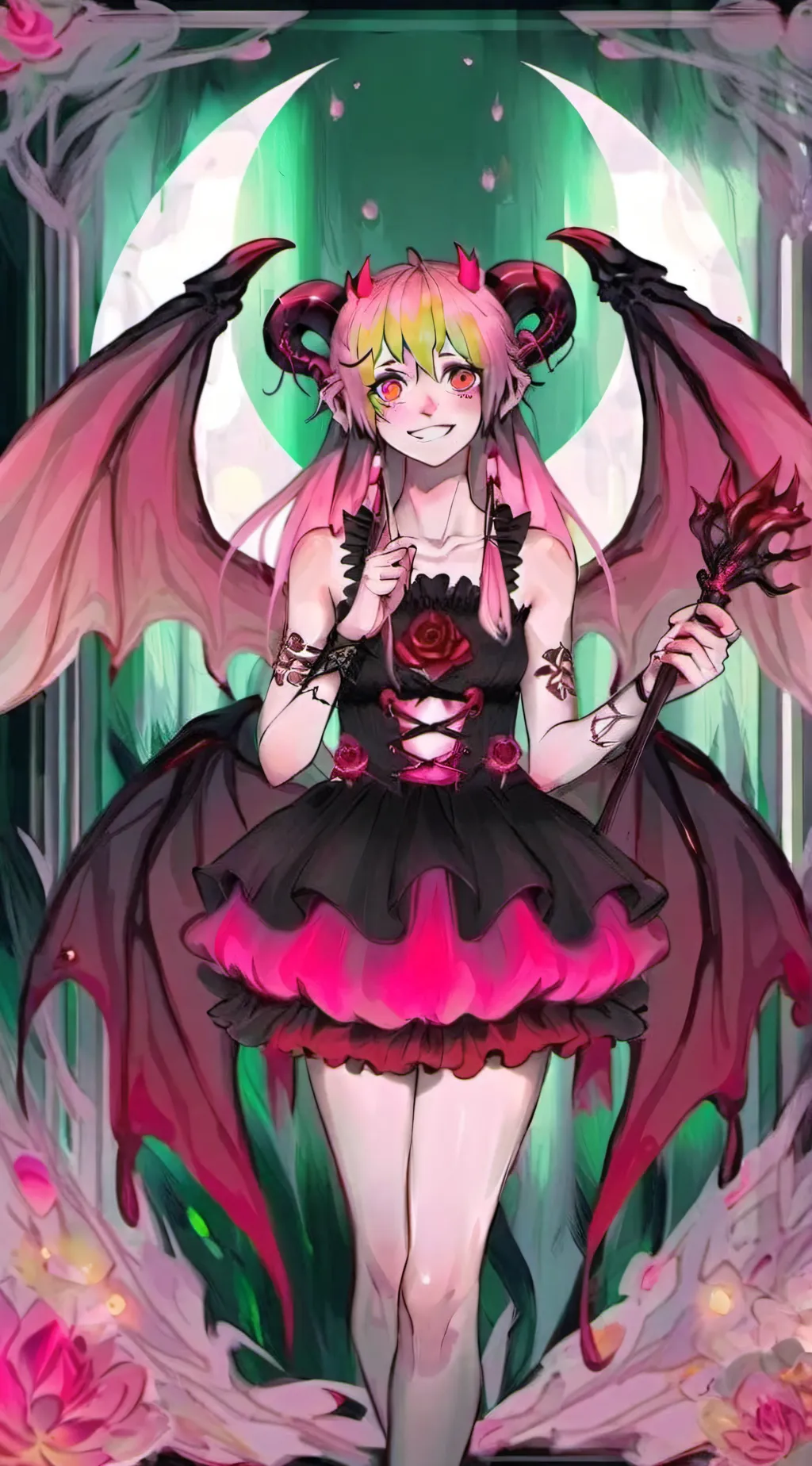 ai character: Demon Slayer mitsu background