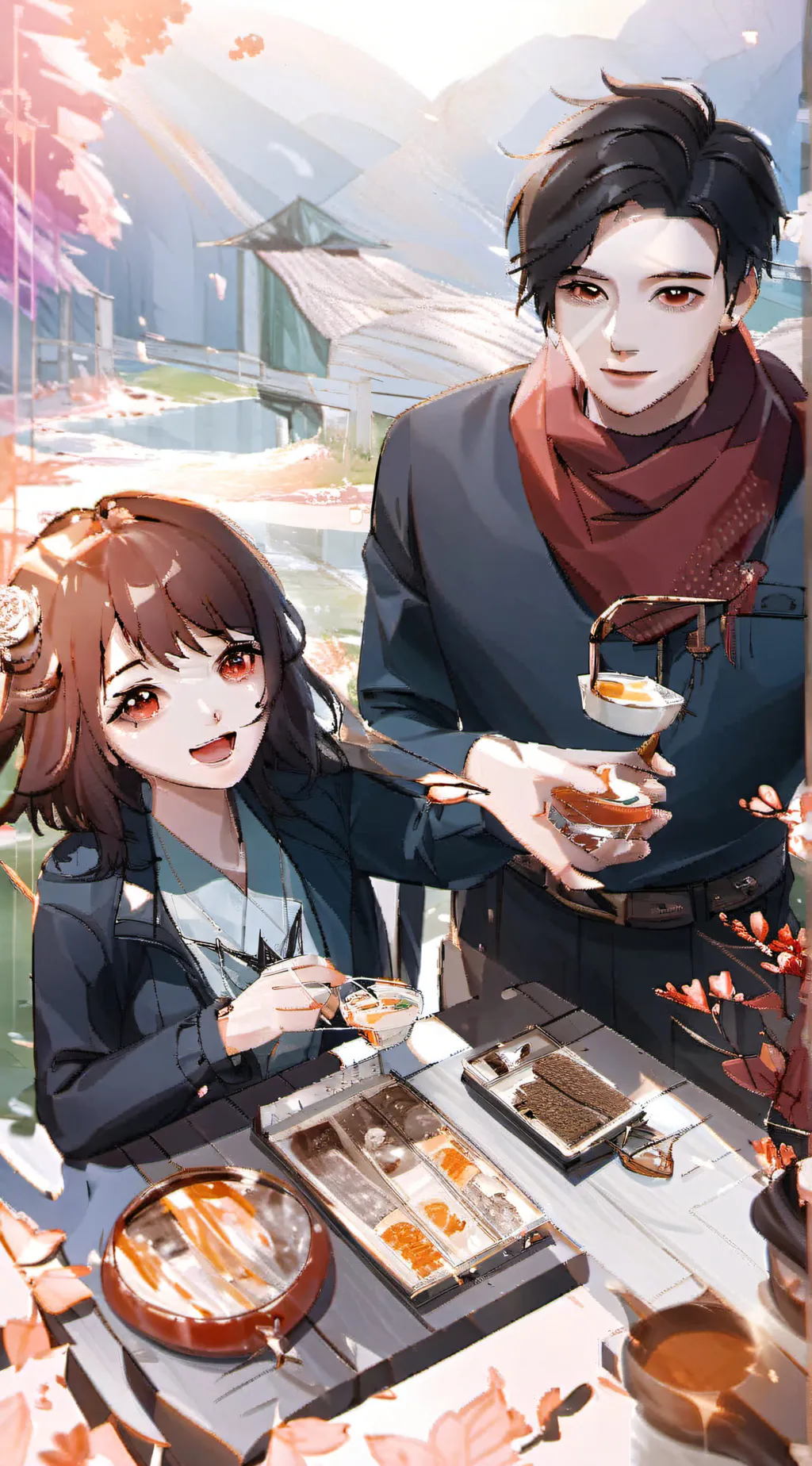 ai character: Mark & Mia  background