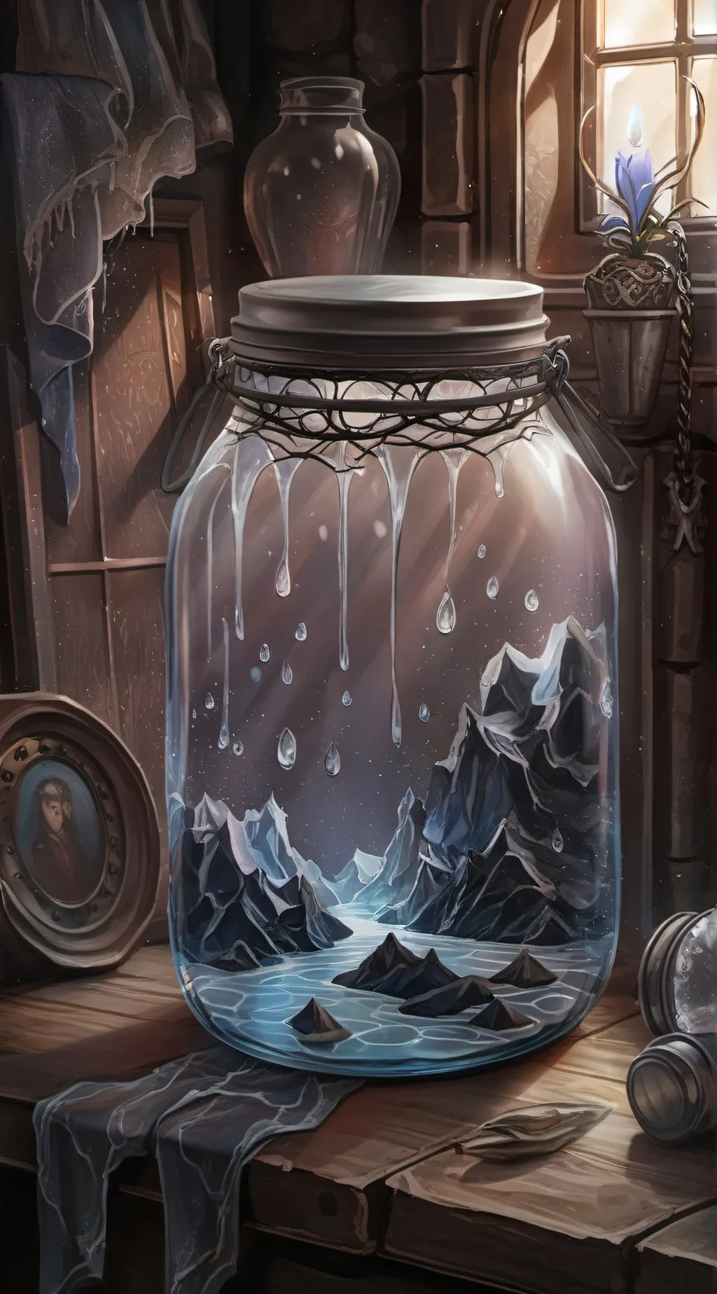 ai character: 🩵 ice water 🩵 background