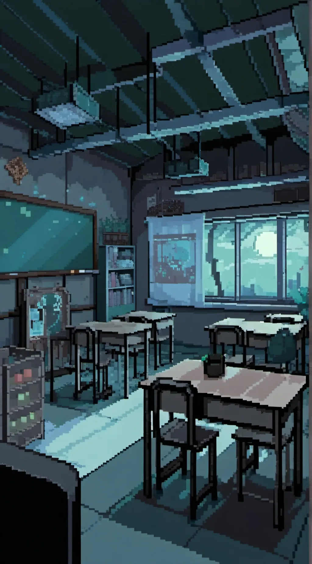 ai character: Fnf school  background