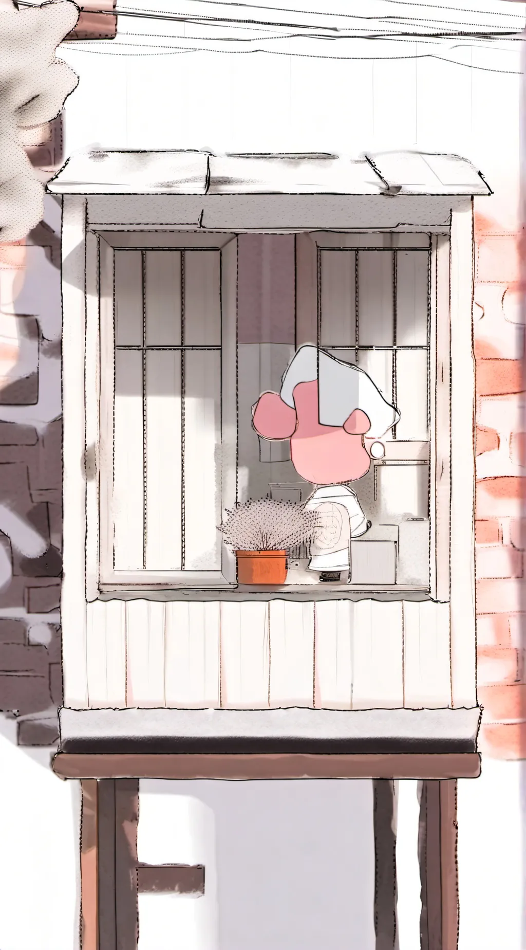 ai character: Radio apple background