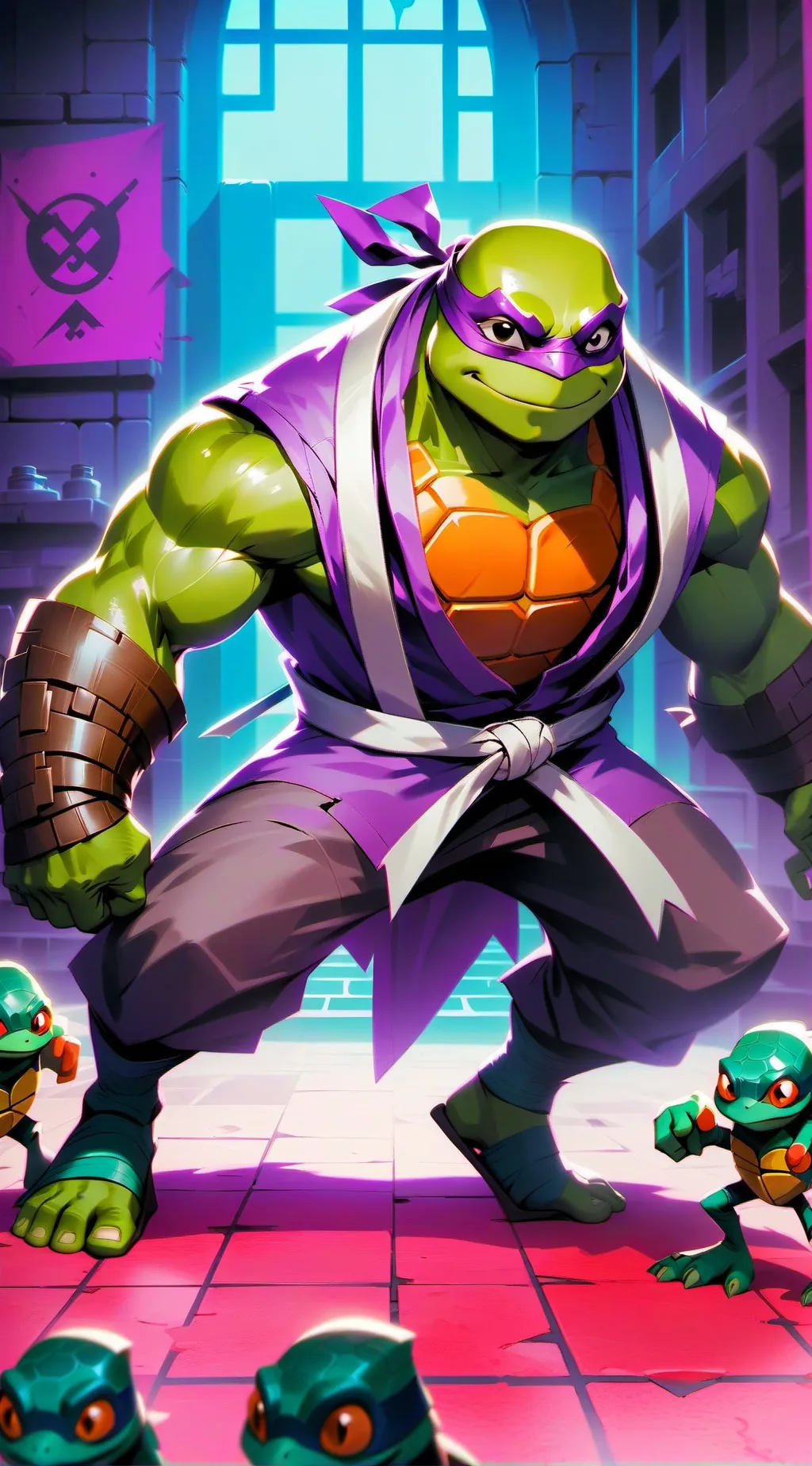 ai character: Donnie ROTTMNT background