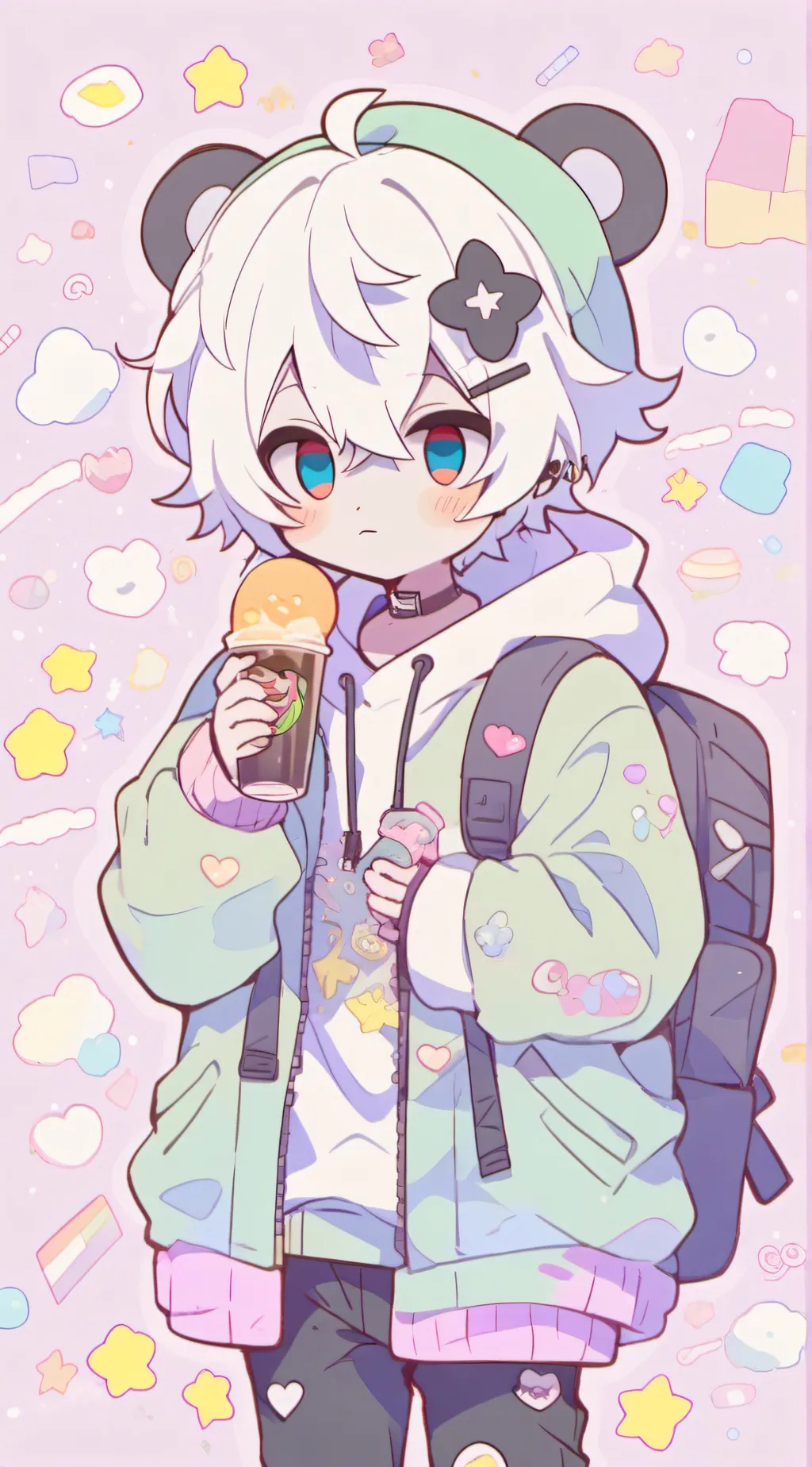 ai character: melty background