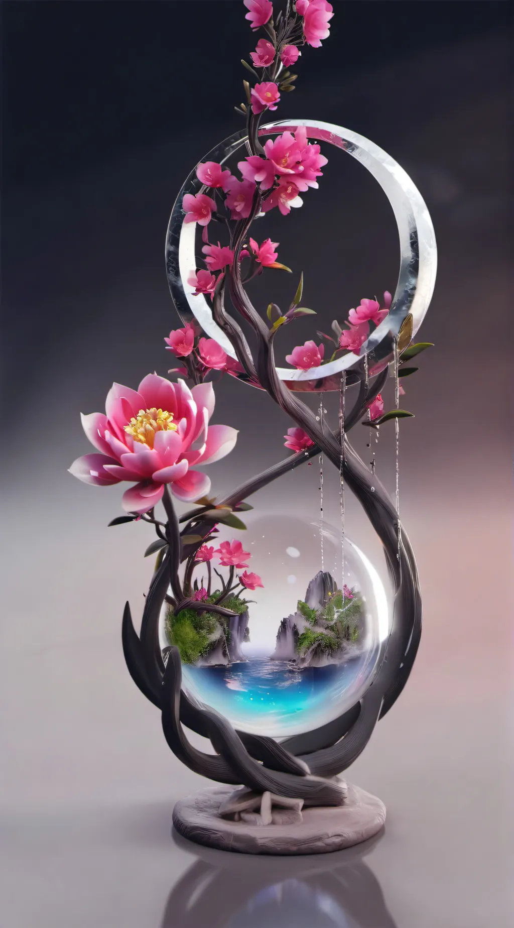 ai character: moon and sun tears background