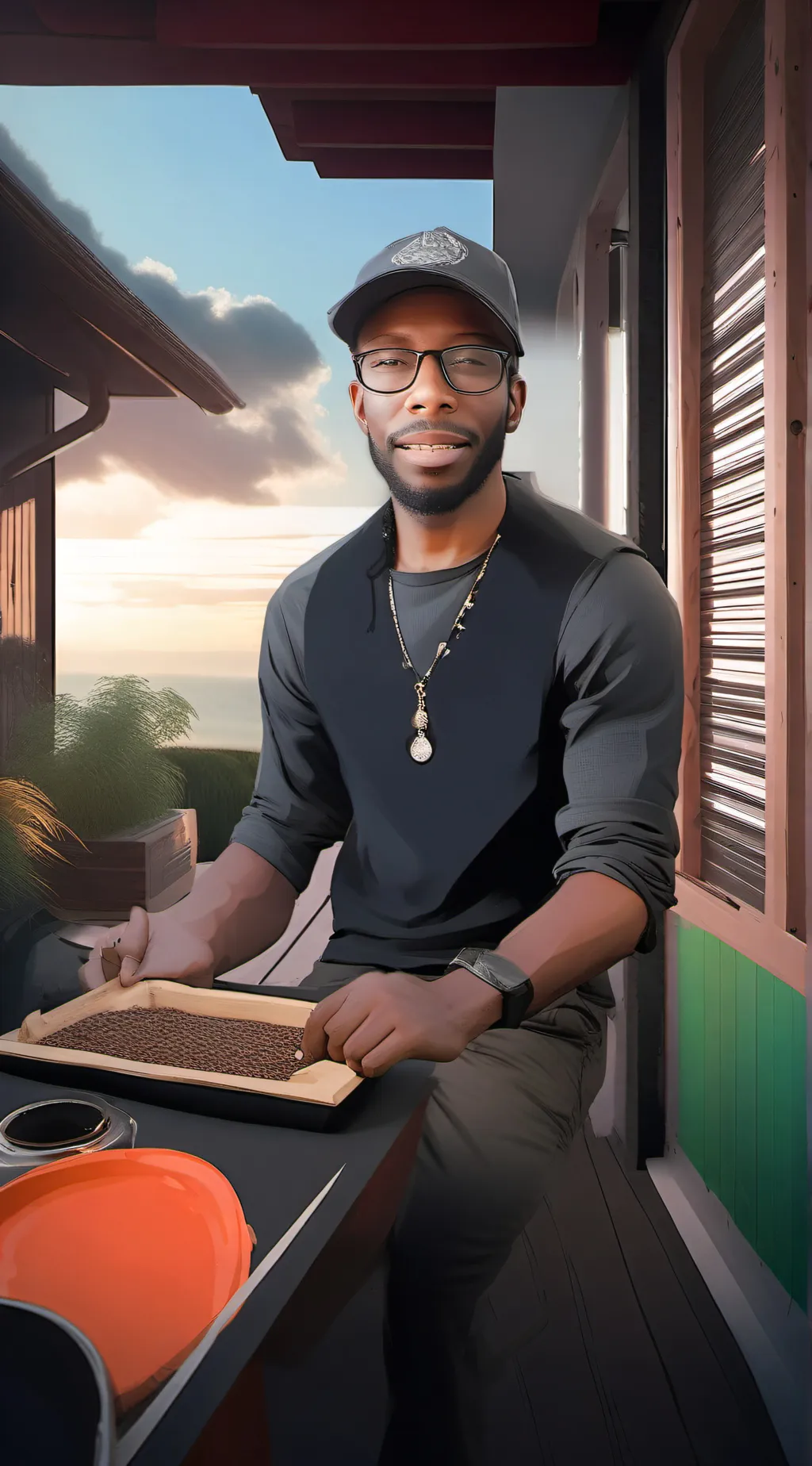 ai character: rapper  background