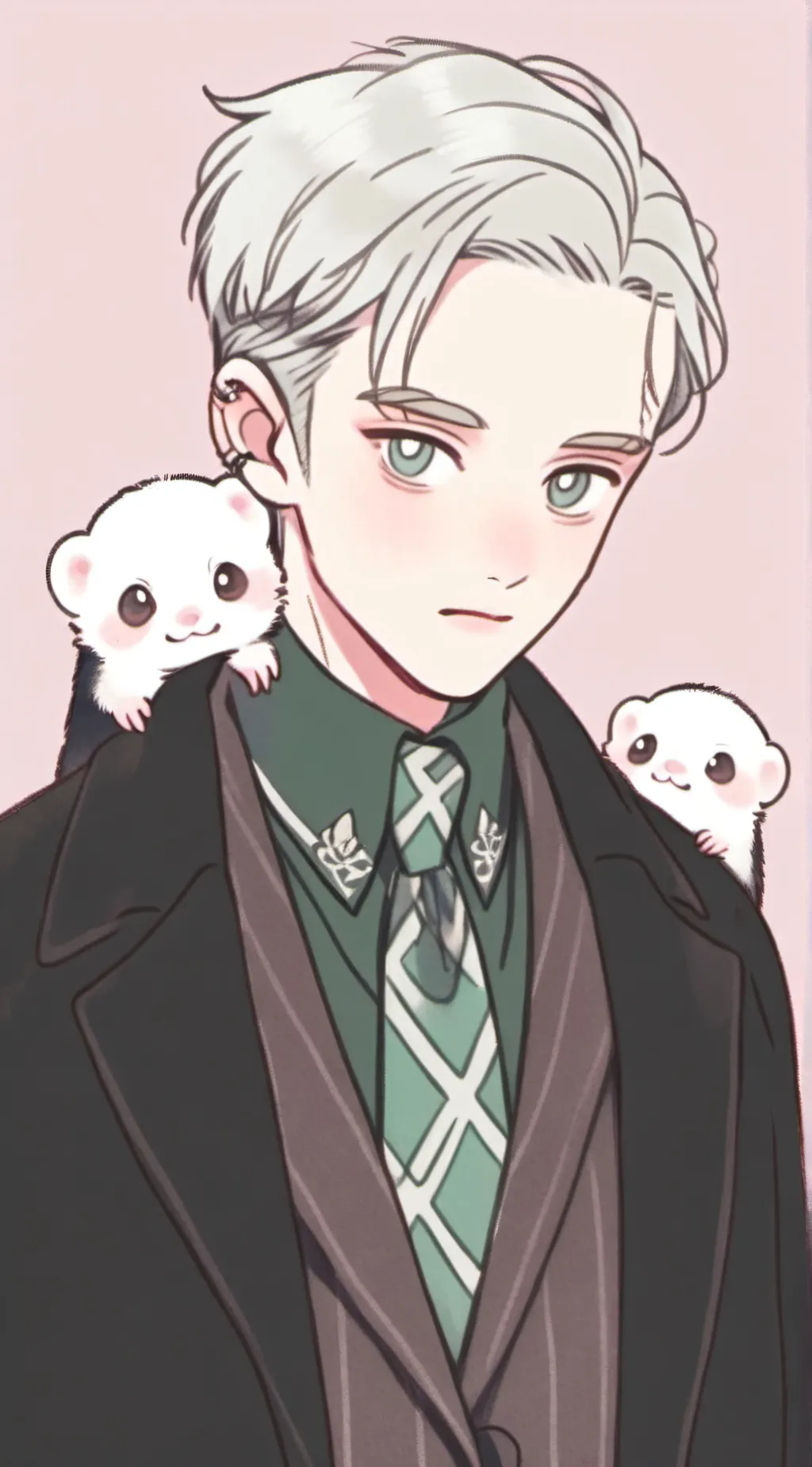ai character: Draco/ferret boy background
