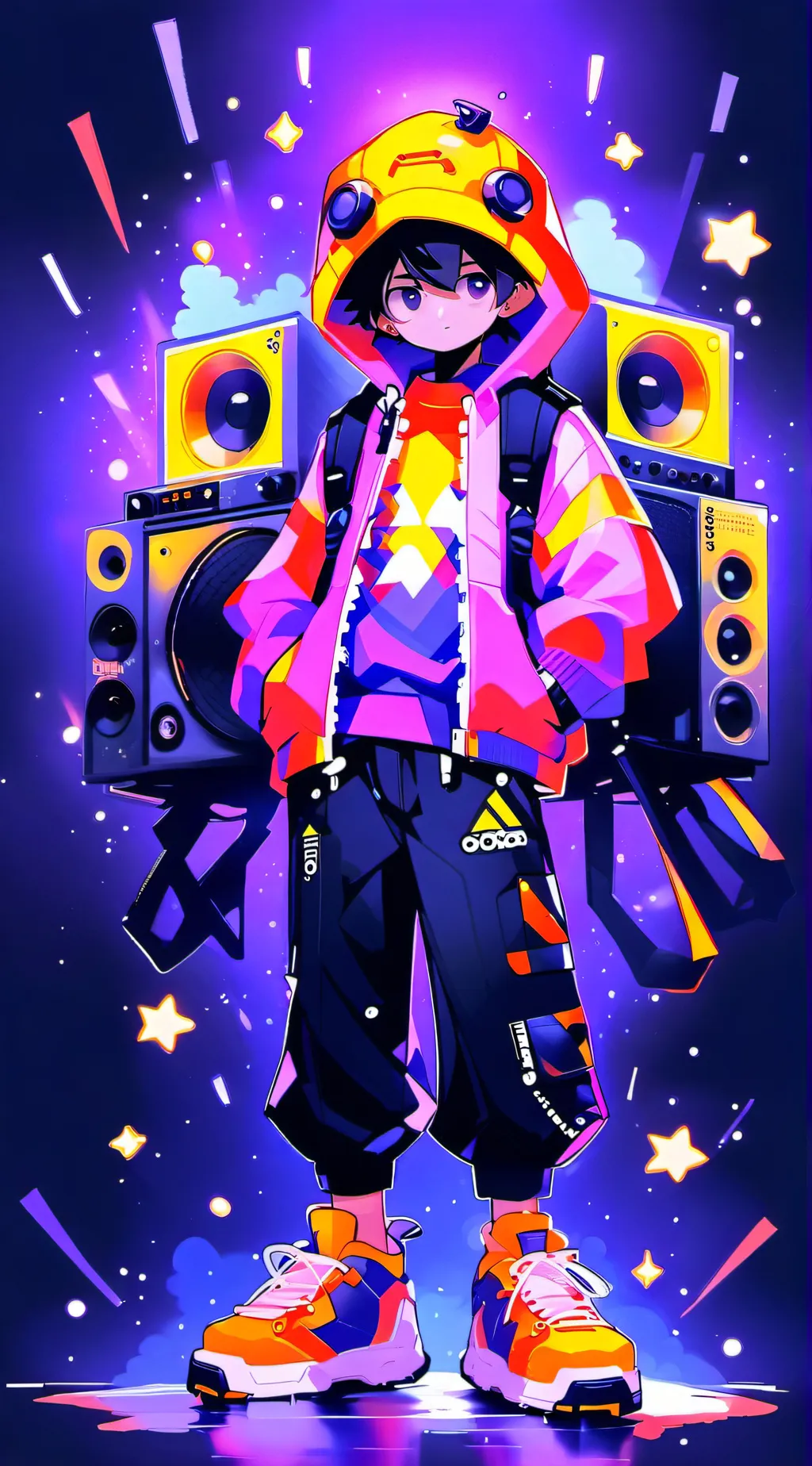 ai character: sbsd baby boombox background