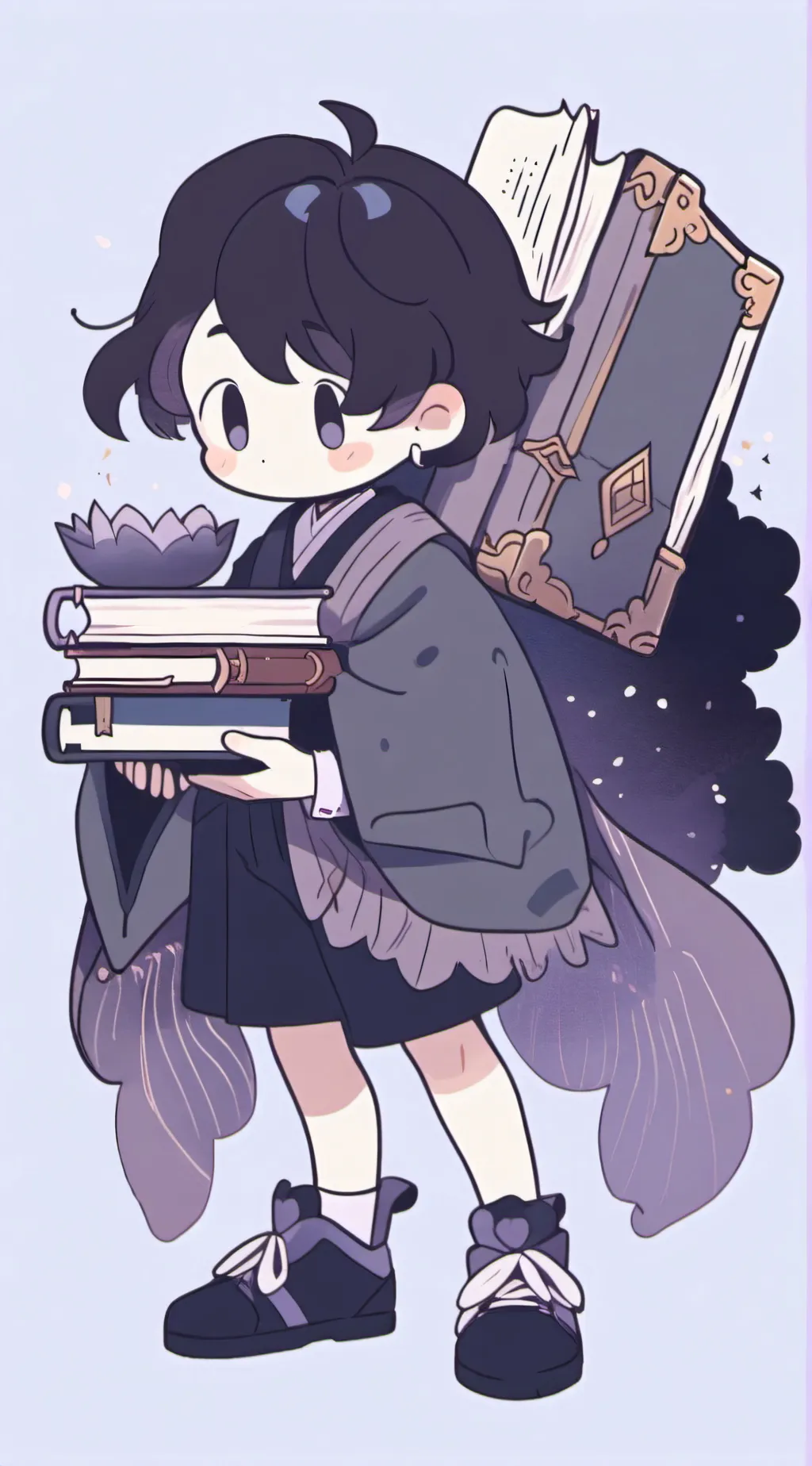 ai character: Cat gray (no.2) background