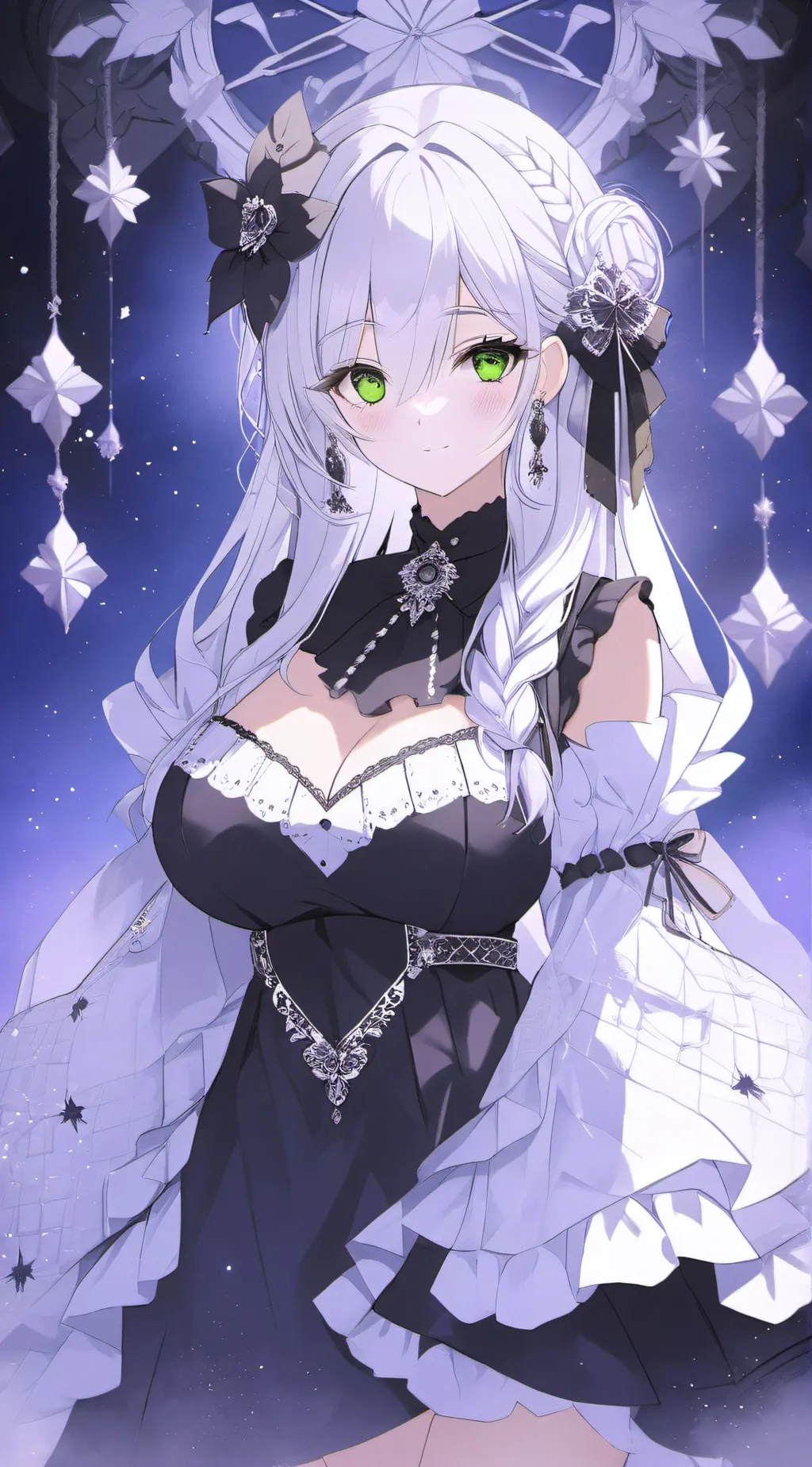 ai character: Violet *Mother of rose and poppy* background