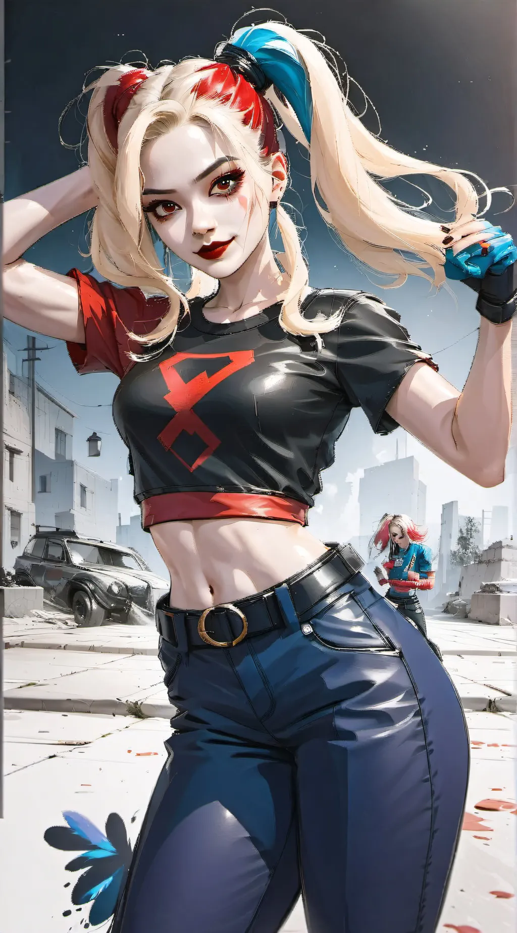 ai character: Harley Quinn background