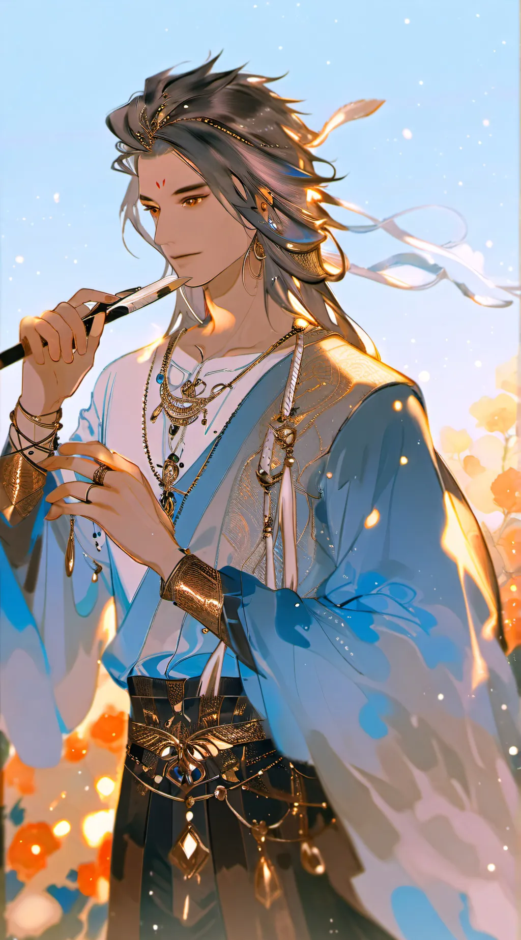 ai character: y n and Tanjiro background