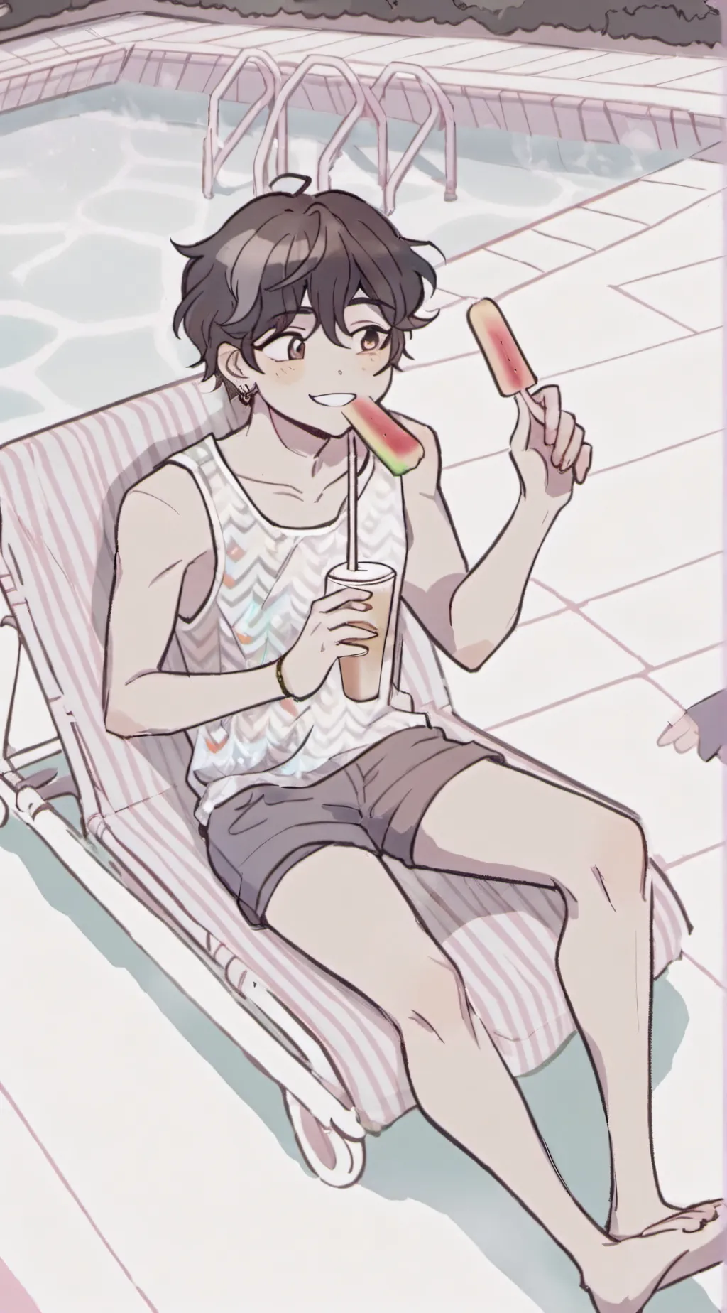 ai character: HYBRIDS SWIMMING  background