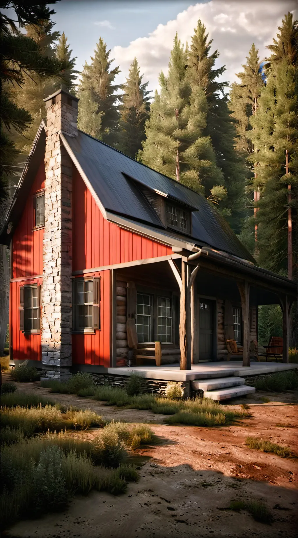 ai character: BarnHouse background