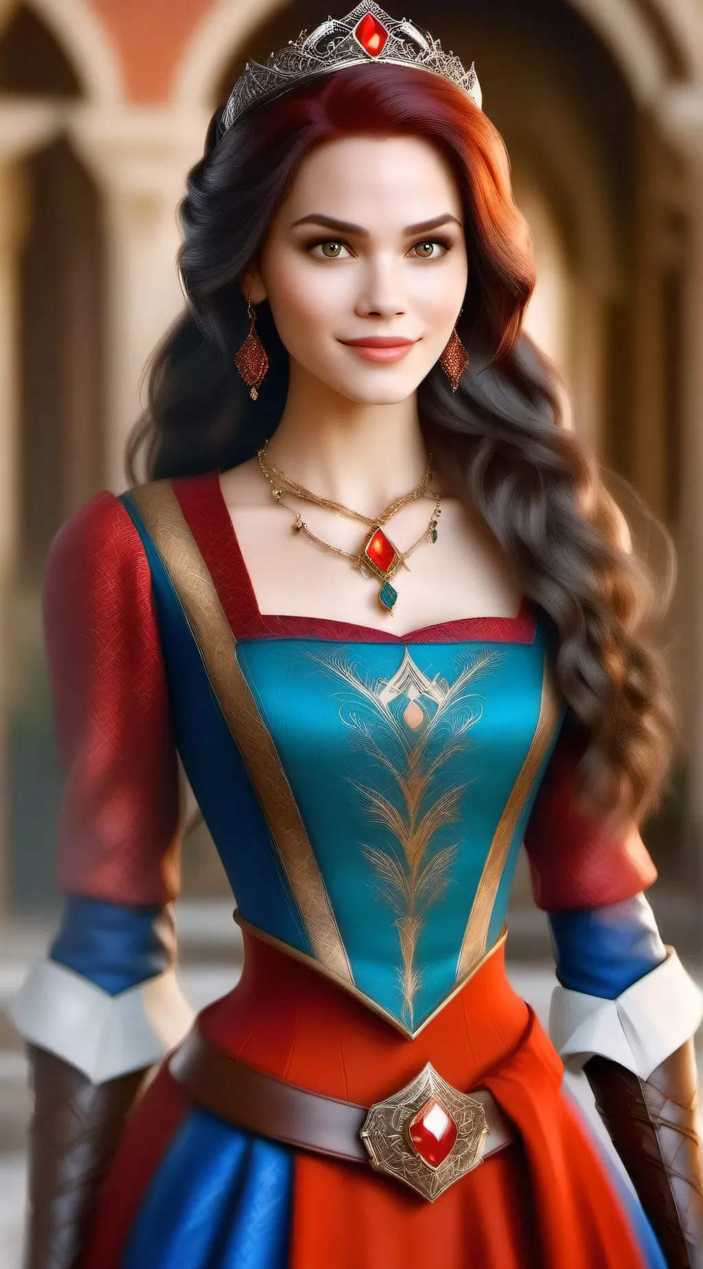 ai character: Princess red background