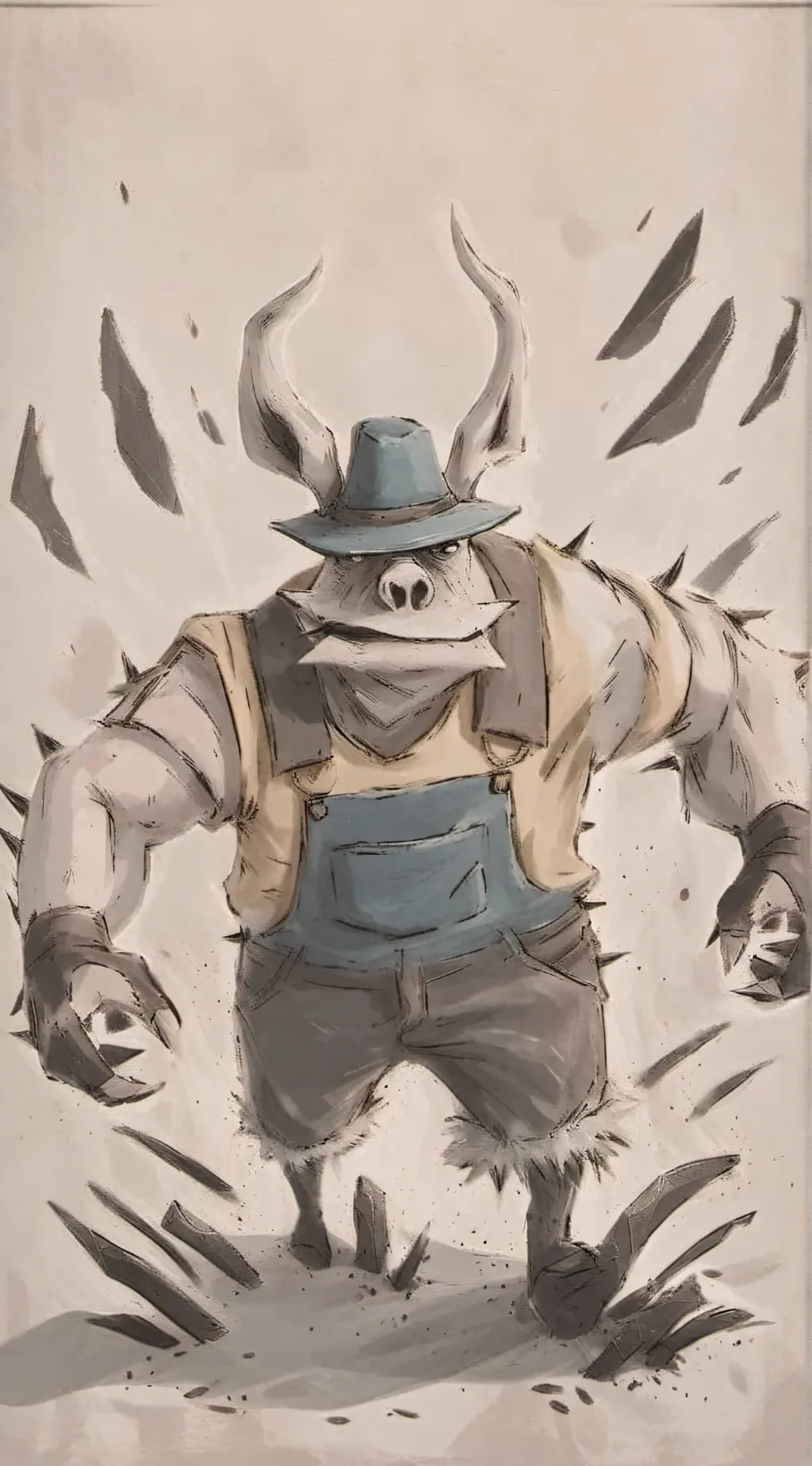 ai character: Uncle samsonite background