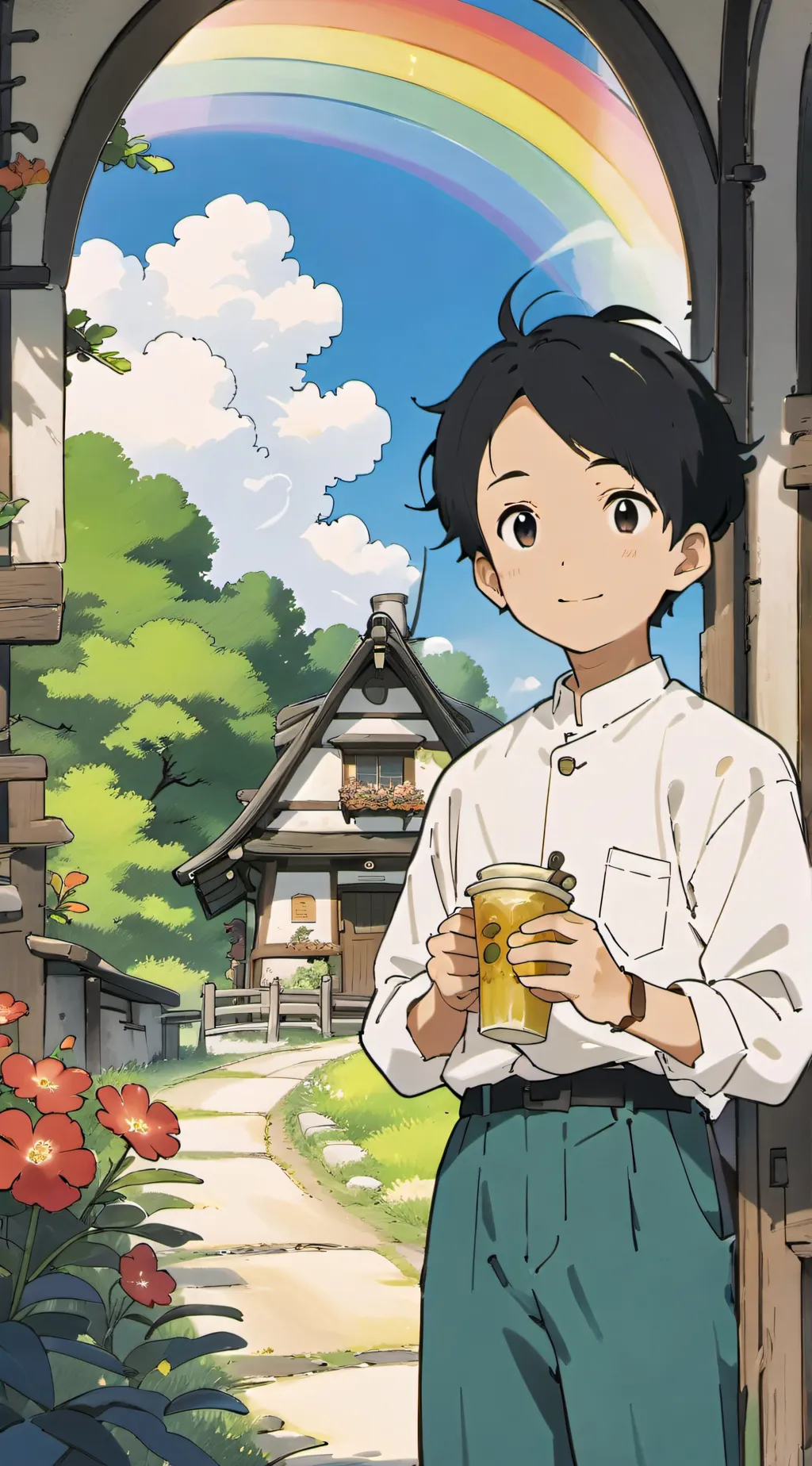 ai character: Rainbow Gay background