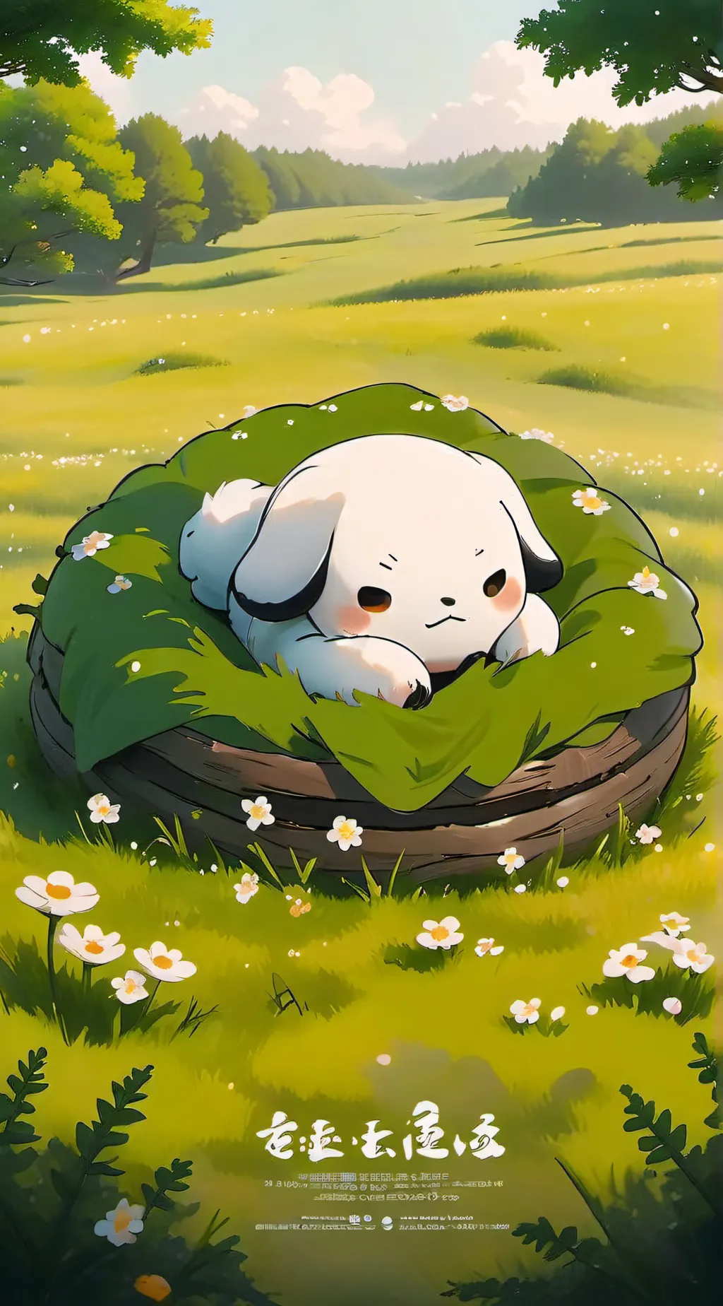 ai character: cinnamorroll plush background