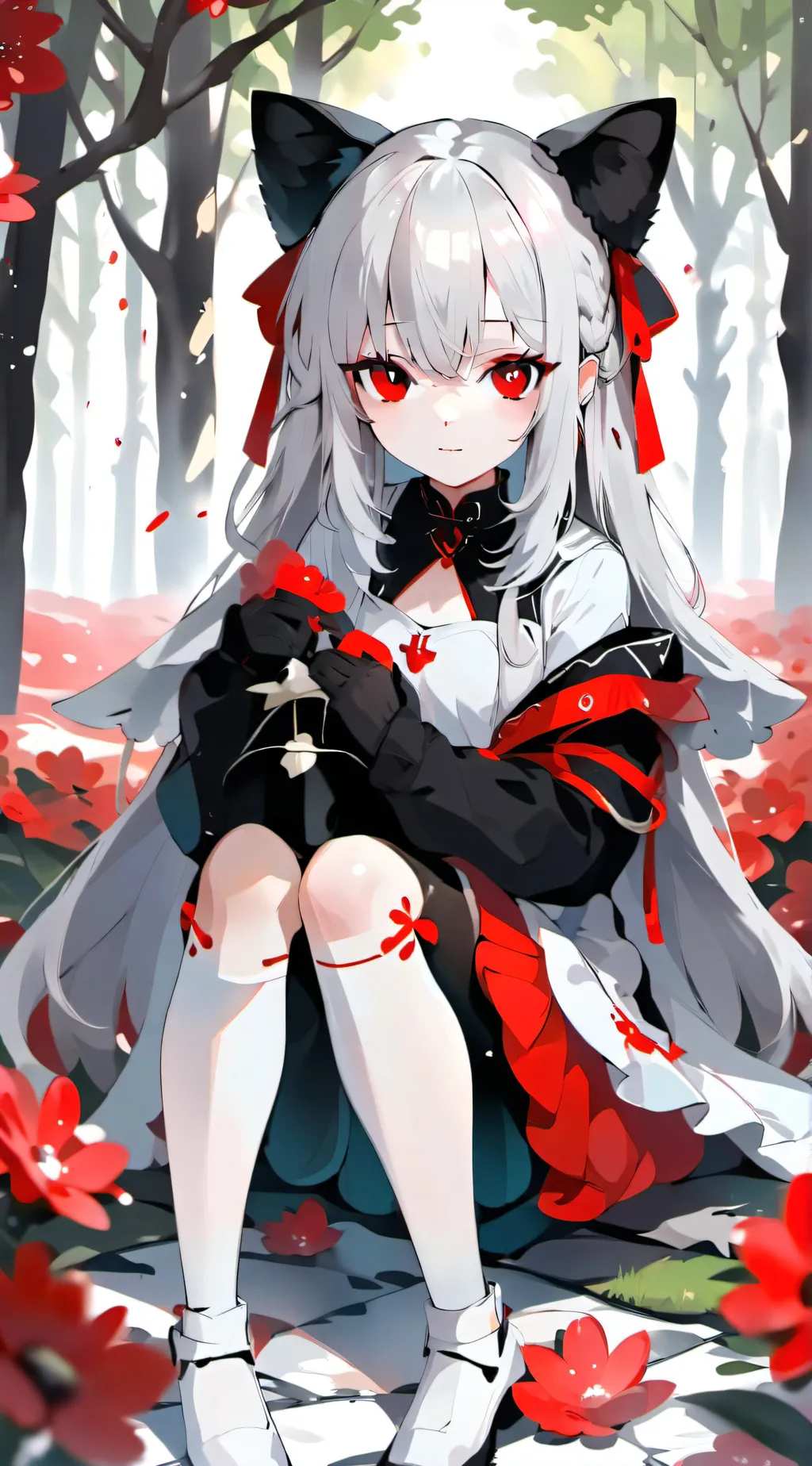 ai character: Nika*wolf girl rob background