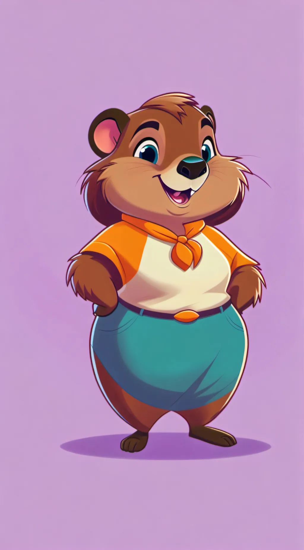 ai character: Beaver girl background