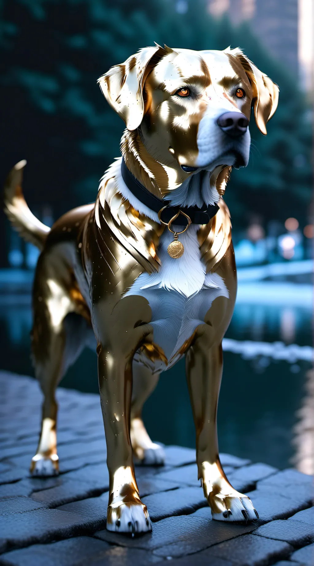 ai character: Golden dog background