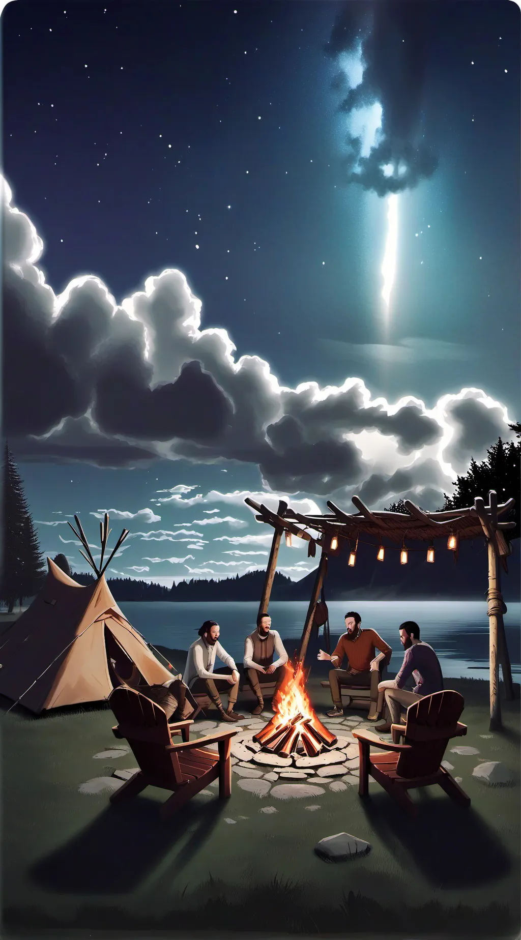 ai character: camping background