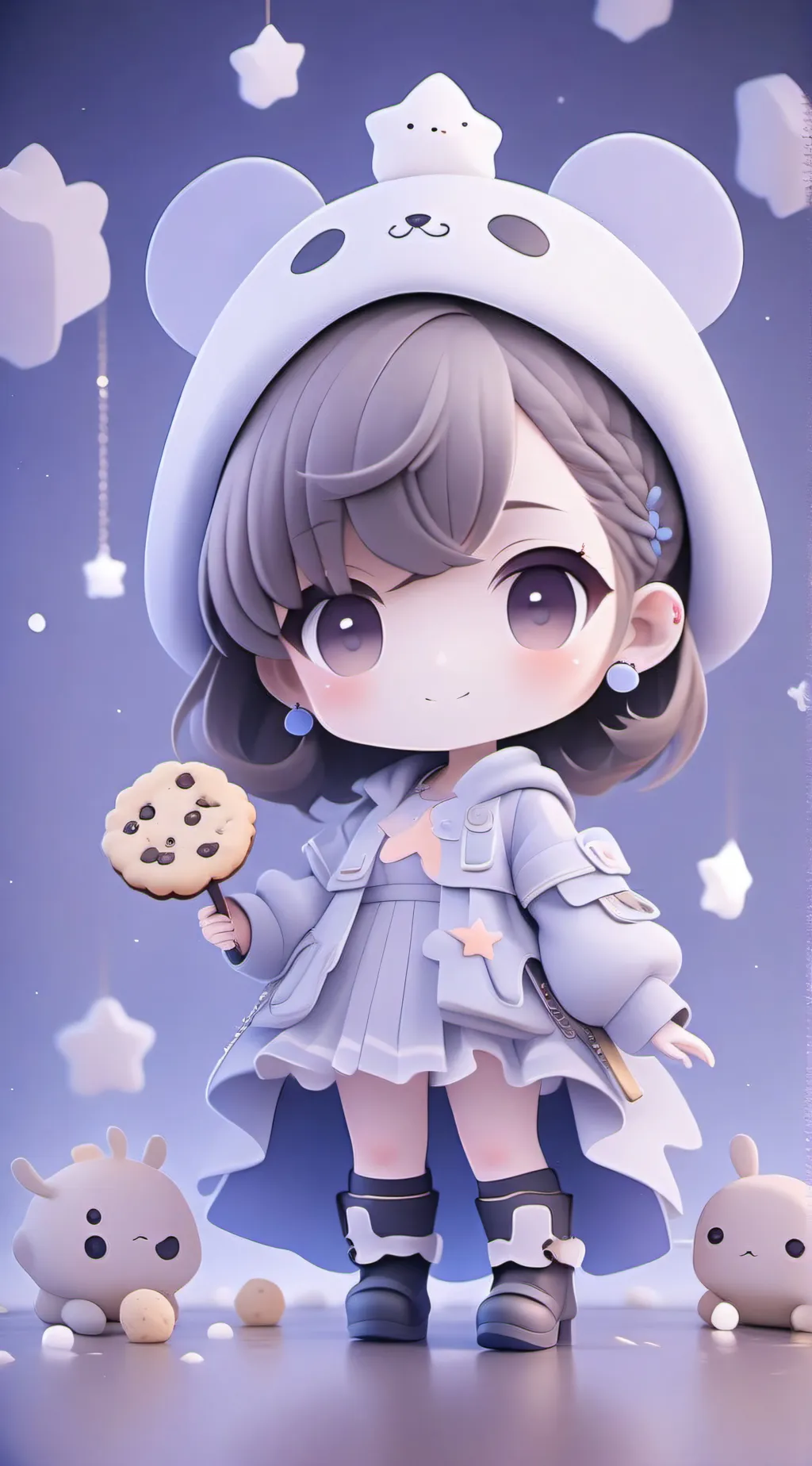ai character: cookie kid  background