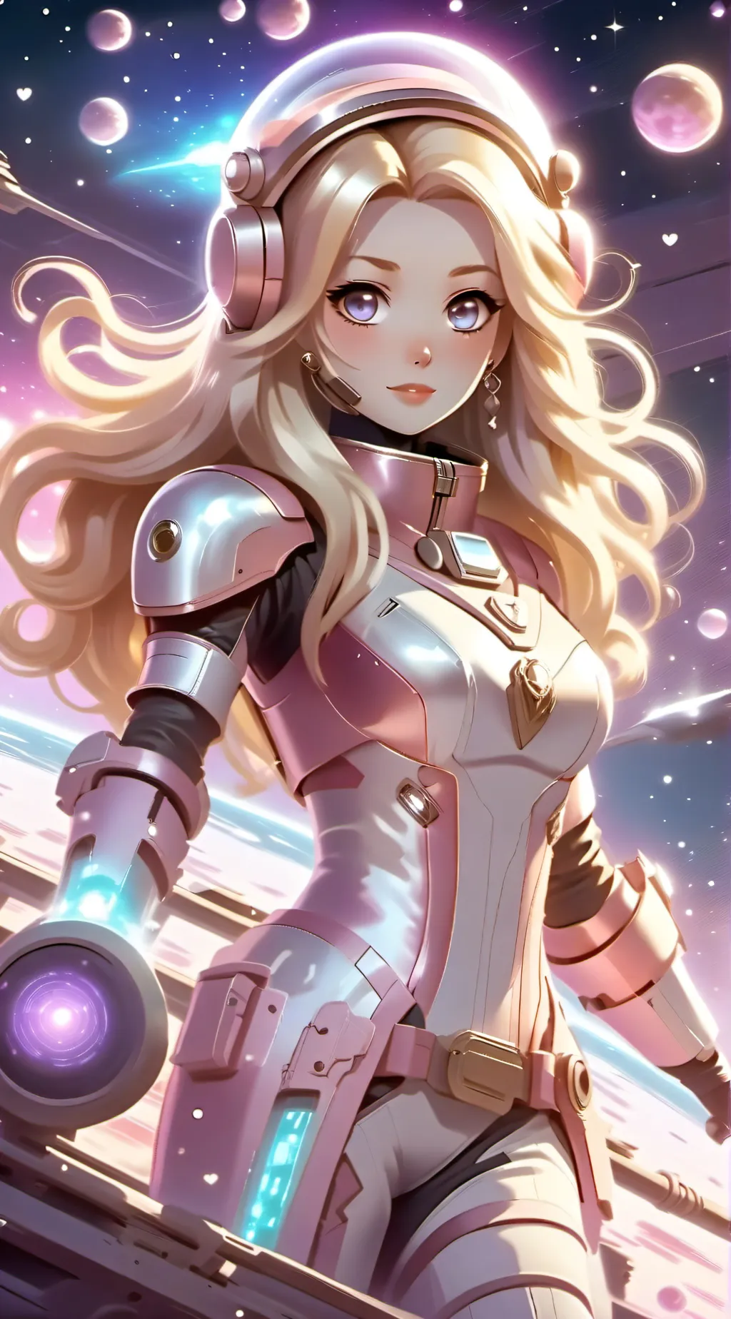 ai character: Pink background