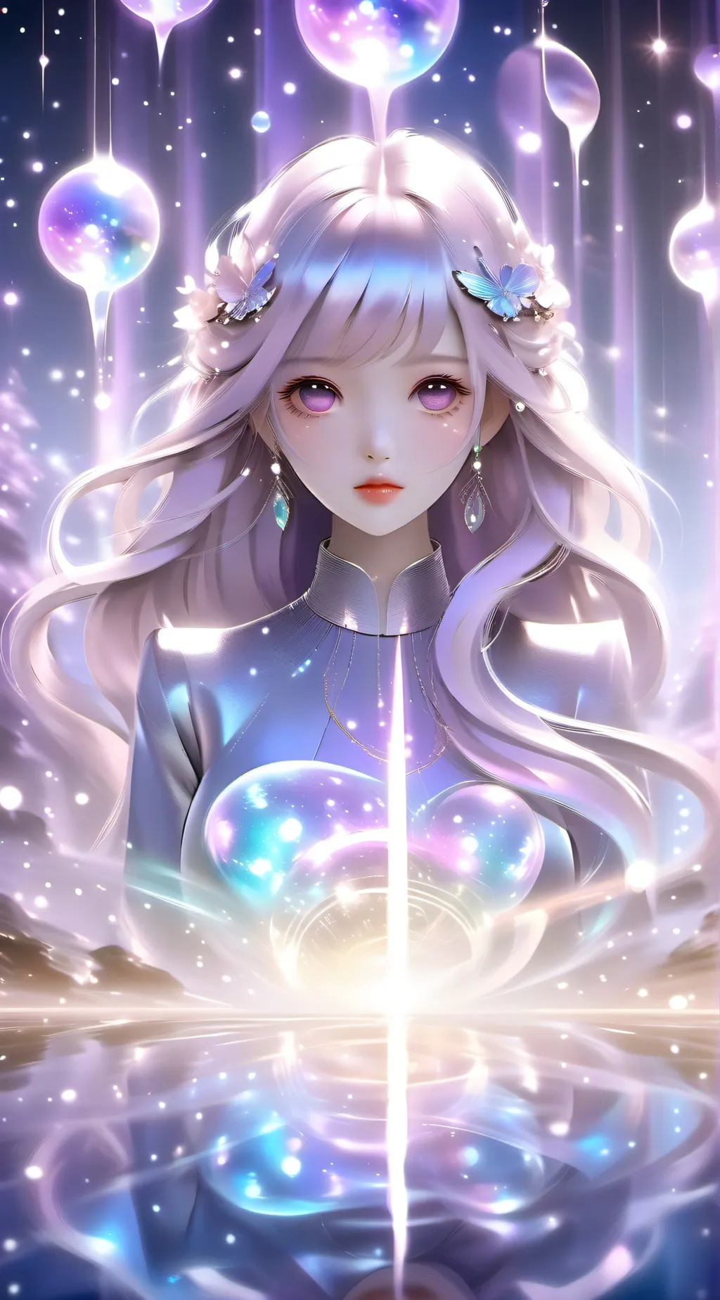 ai character: Rainbow background