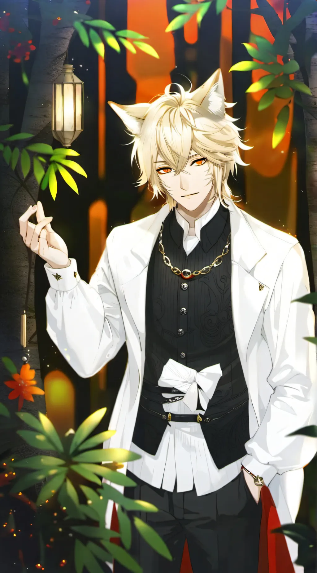 ai character: Neon background