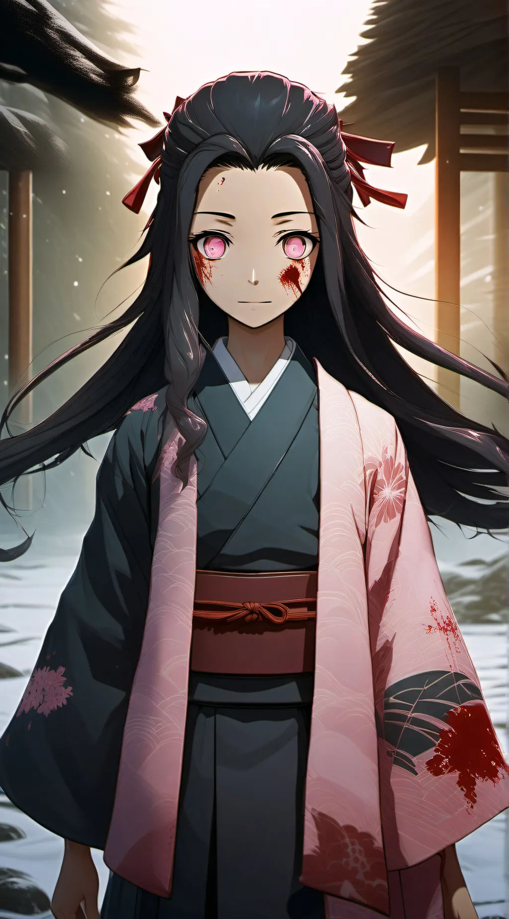 ai character: Creepy Nezuko background