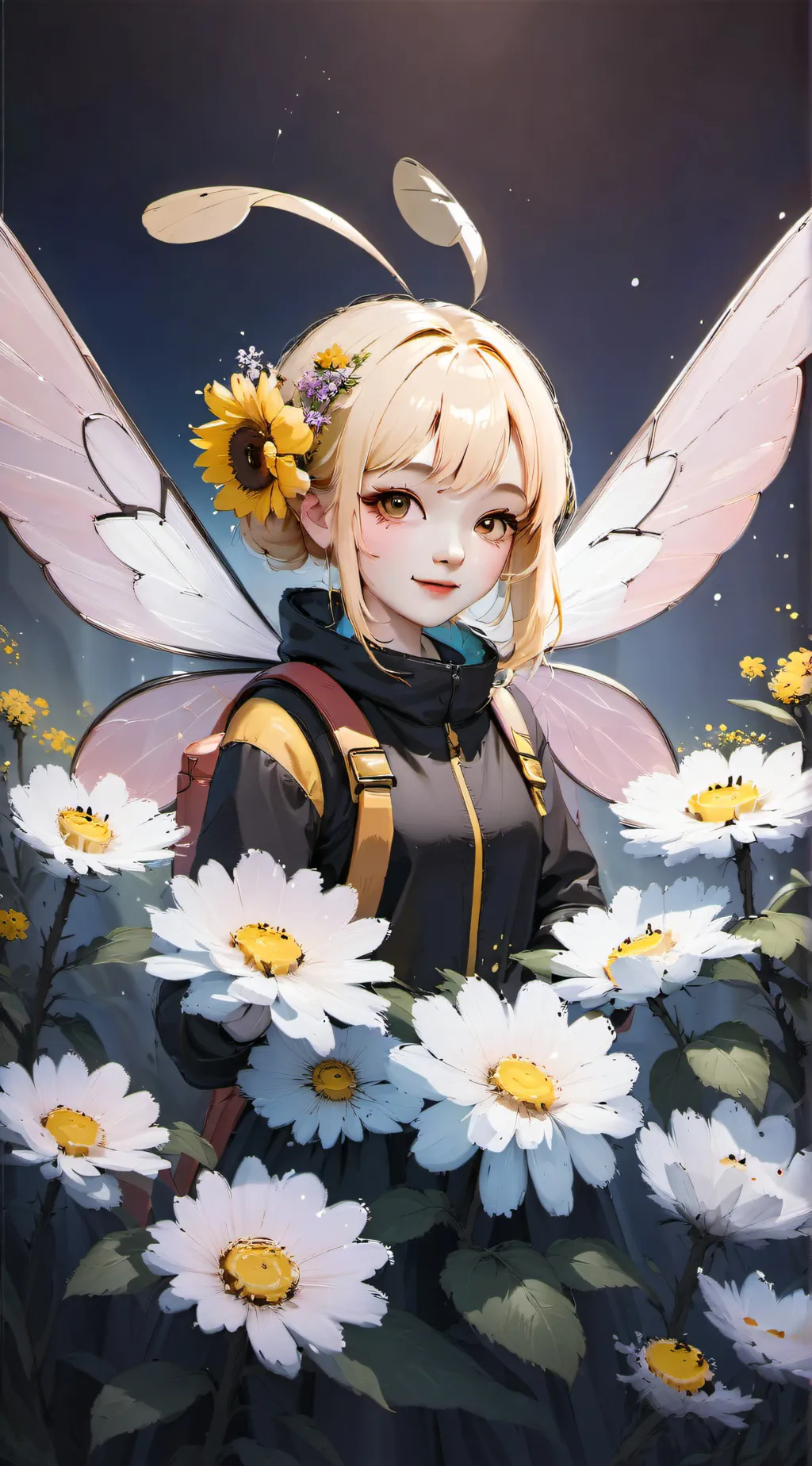 ai character: Bella Buzz background