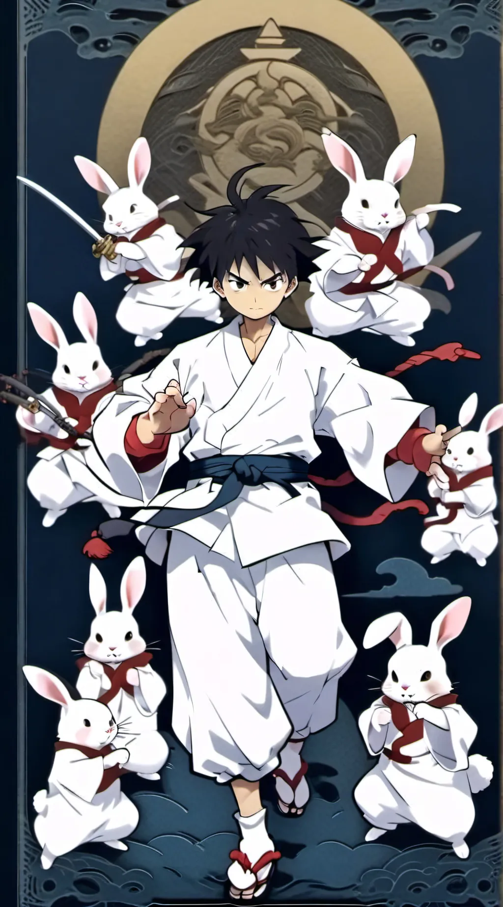 ai character: Rabbit escape background