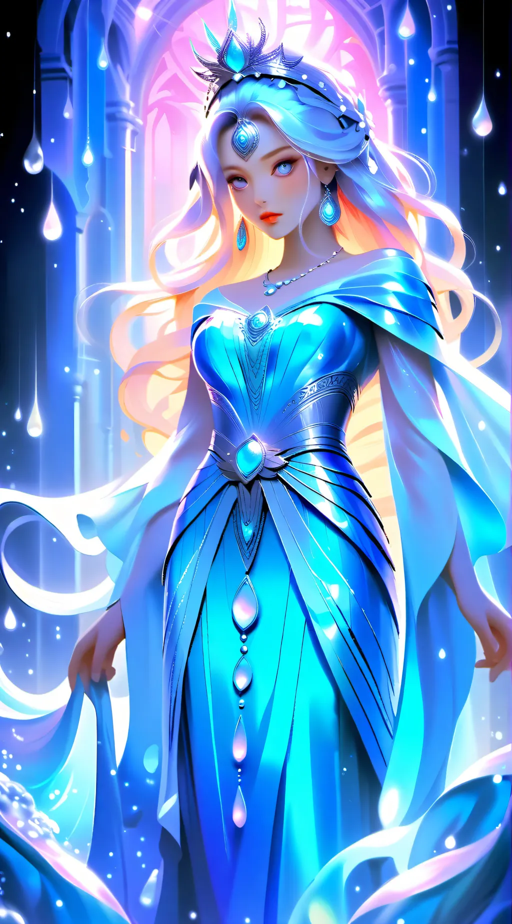ai character: Water princess background