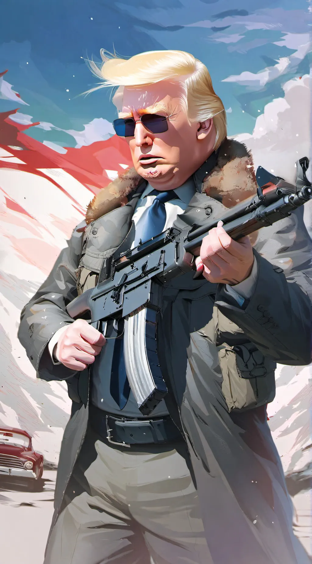 ai character: Donald Trump  background