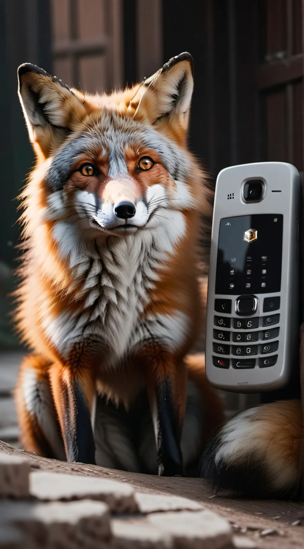 ai character: Fox in house meme background