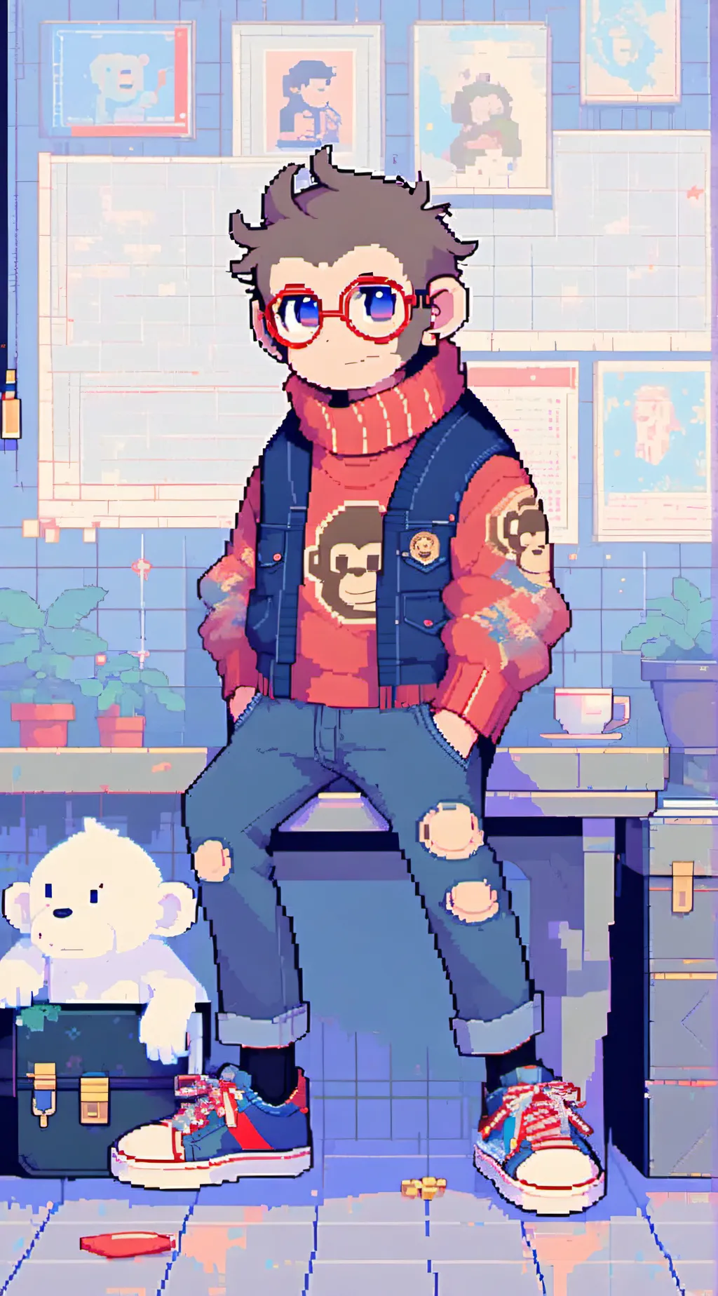 ai character: Max The Monkey background