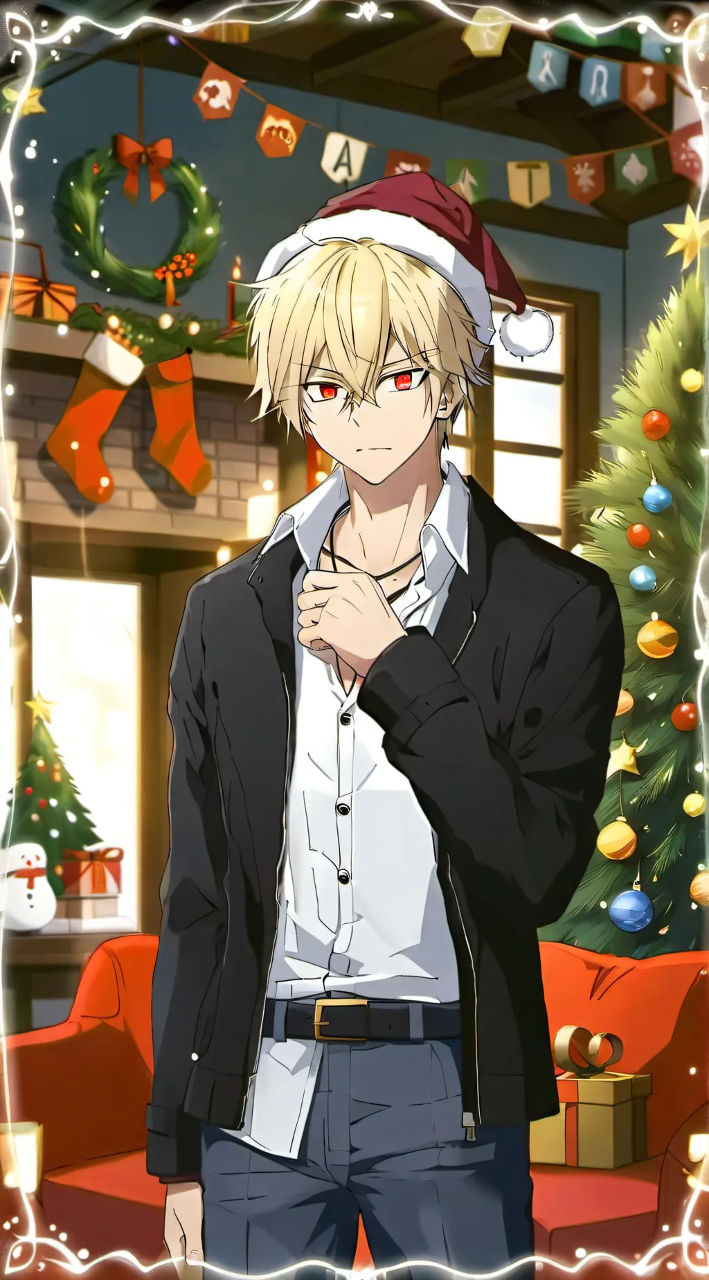 ai character: MHA Christmas  background